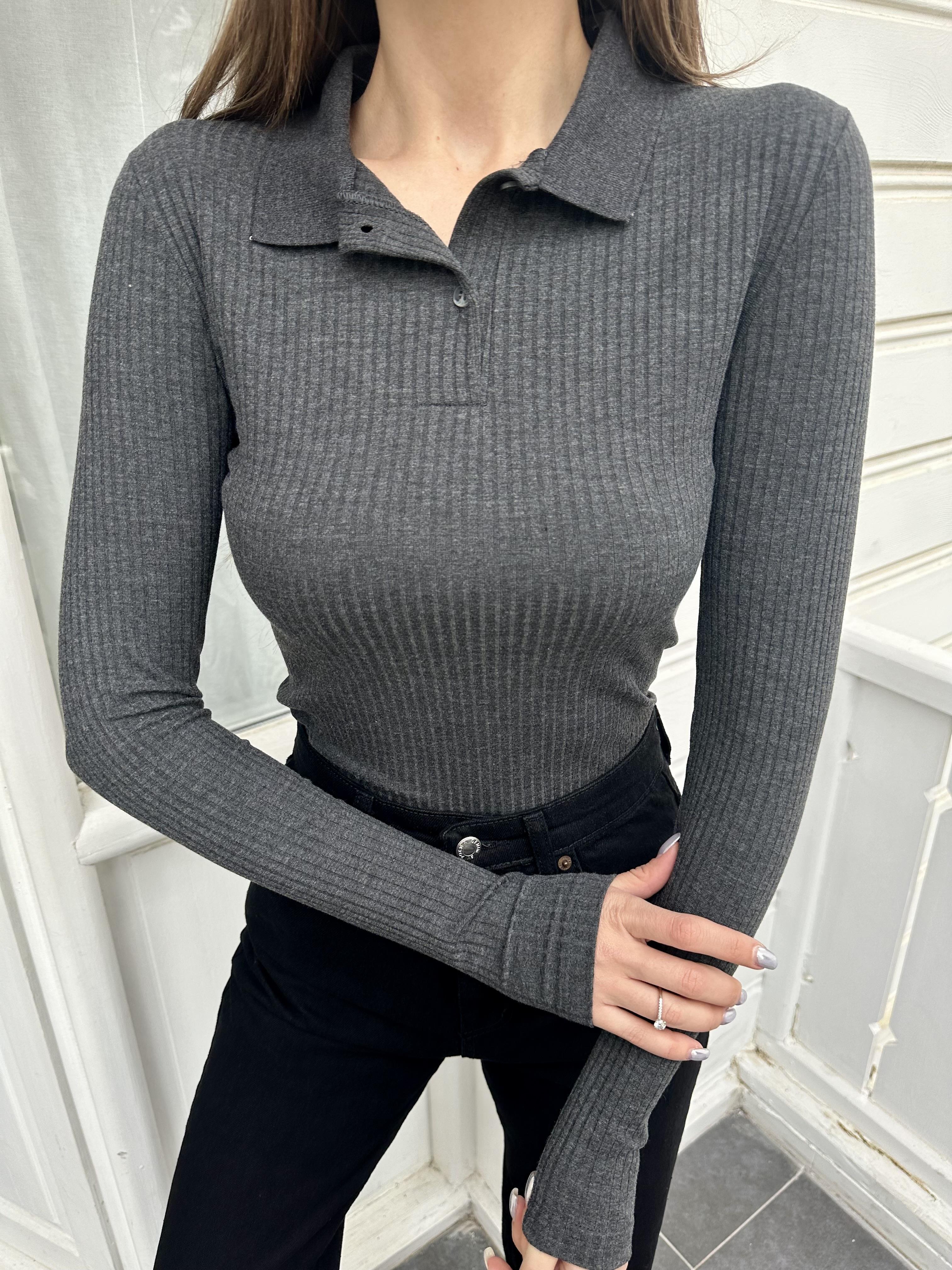 Antrasit Polo Yaka Basic Body