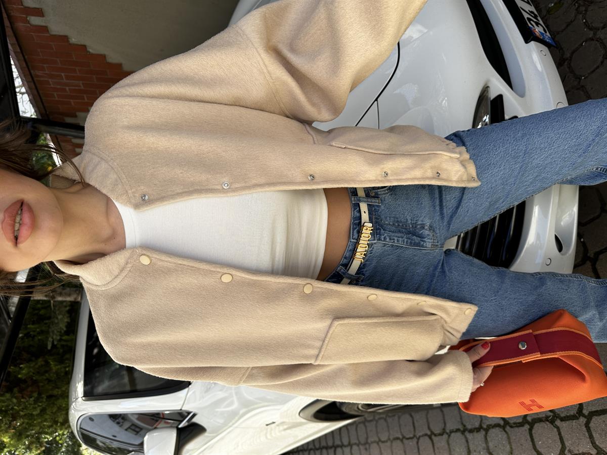 Bej Bomber Ceket