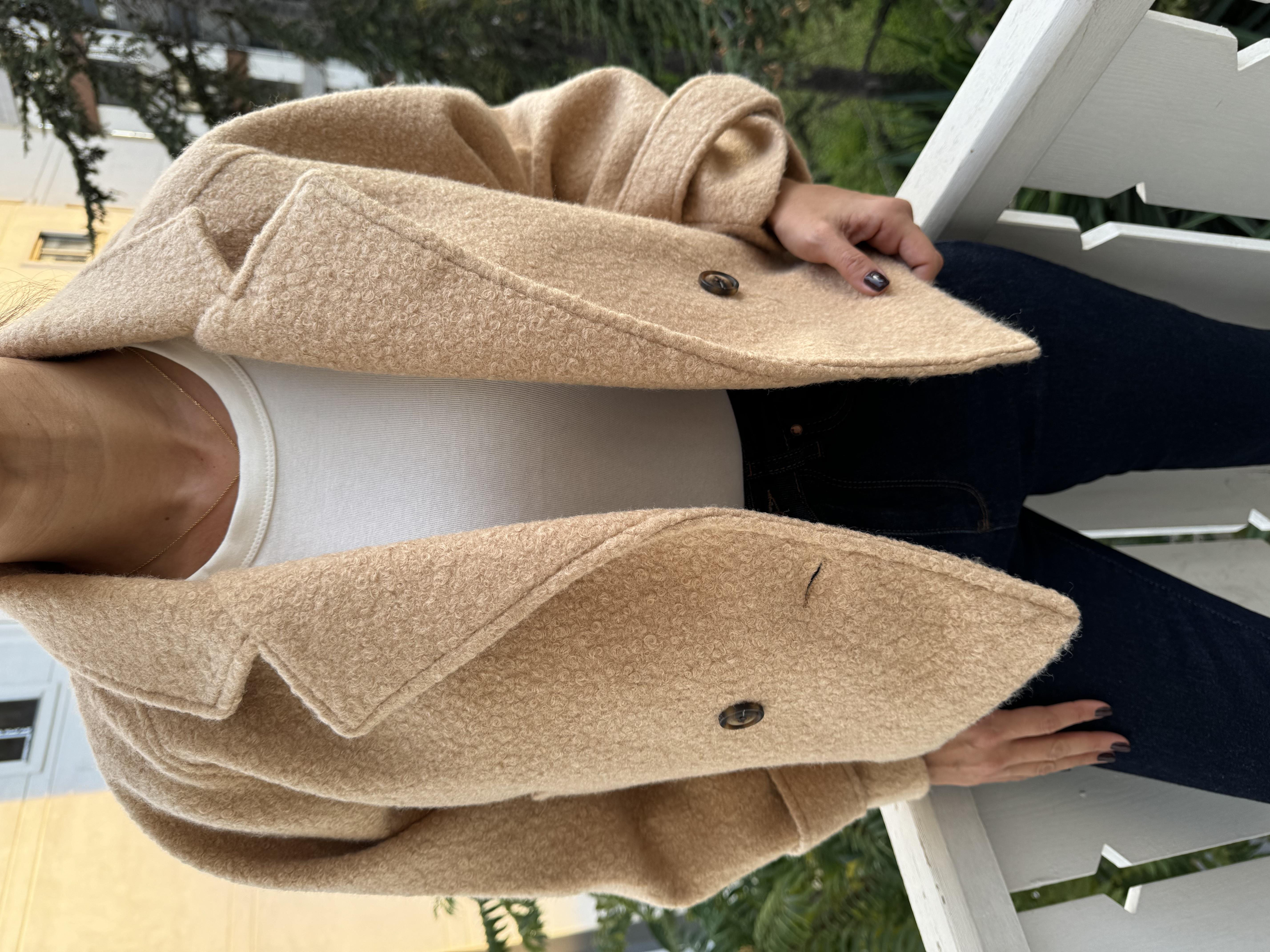 Bej Kısa Buklet Ceket