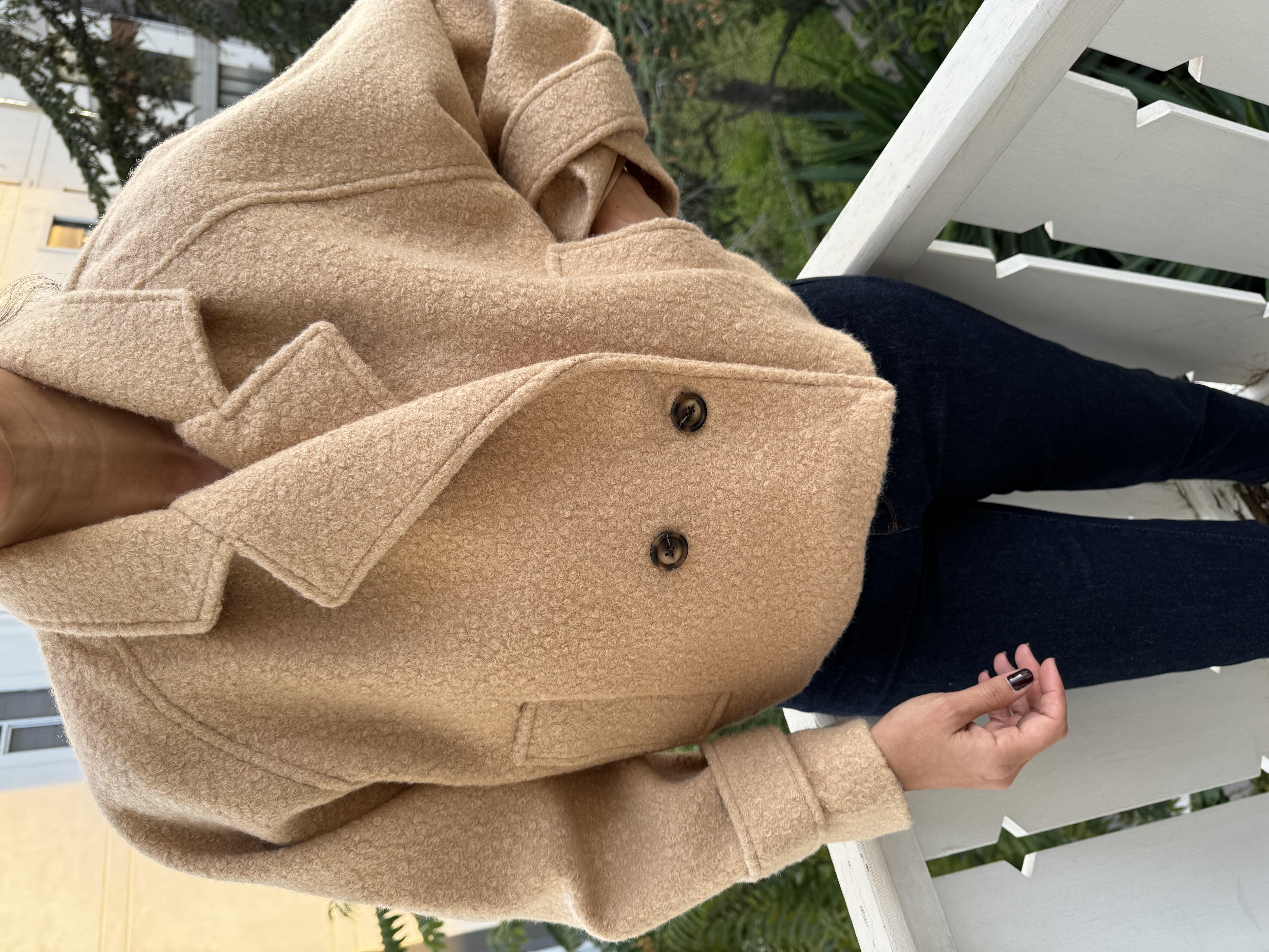 Bej Kısa Buklet Ceket