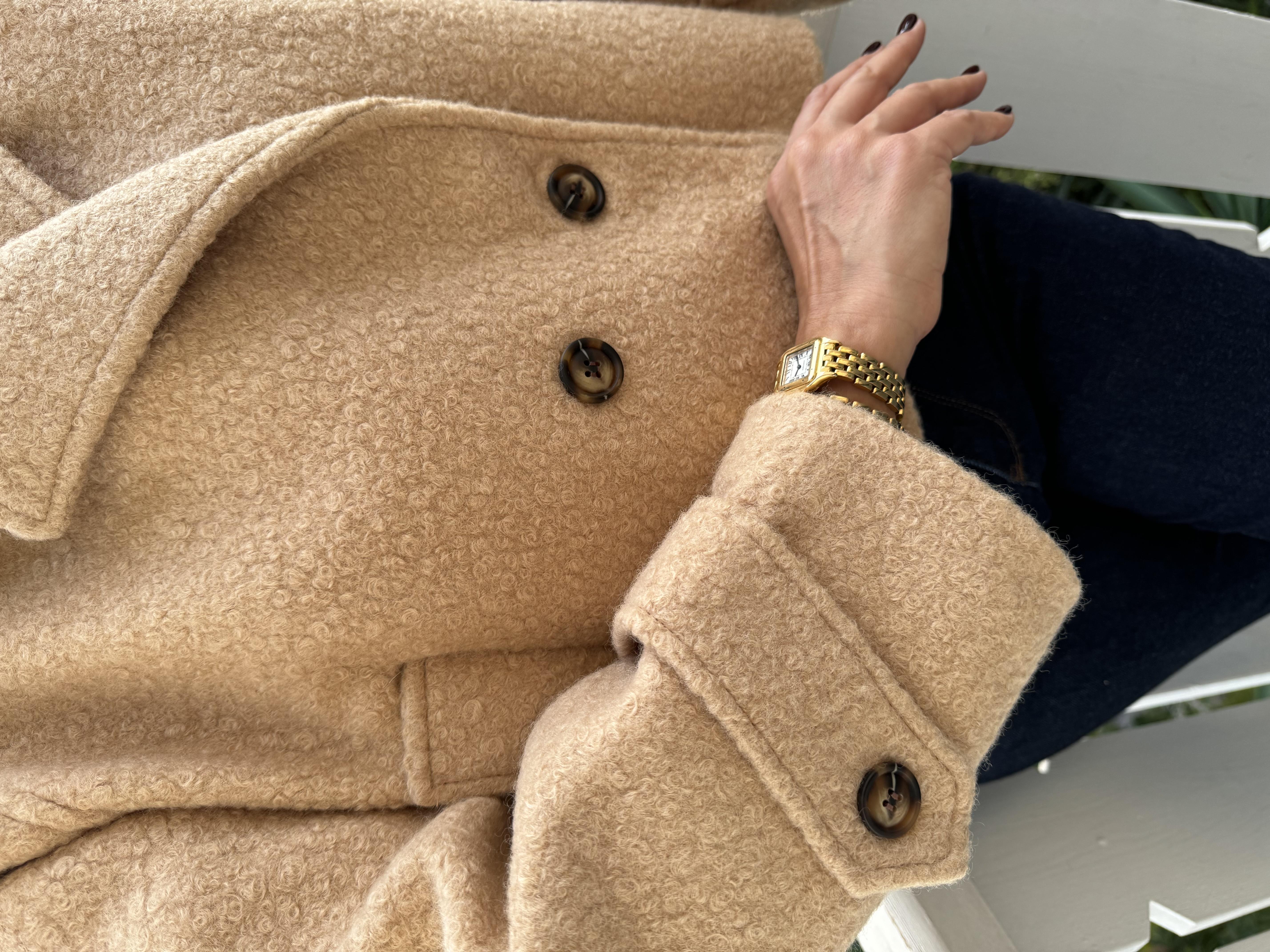 Bej Kısa Buklet Ceket