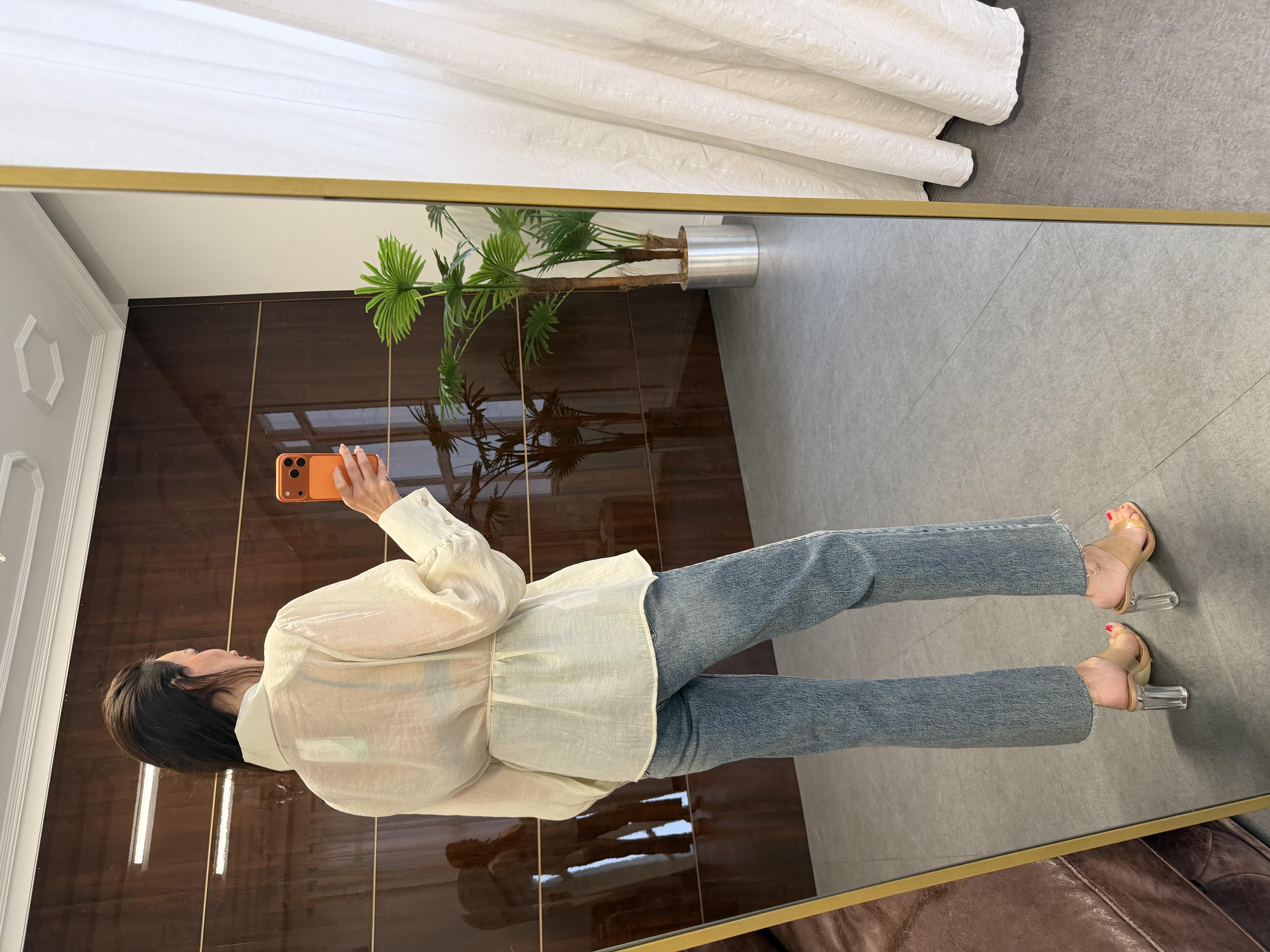 Bej Kruvaze Kesim Gömlek Ceket