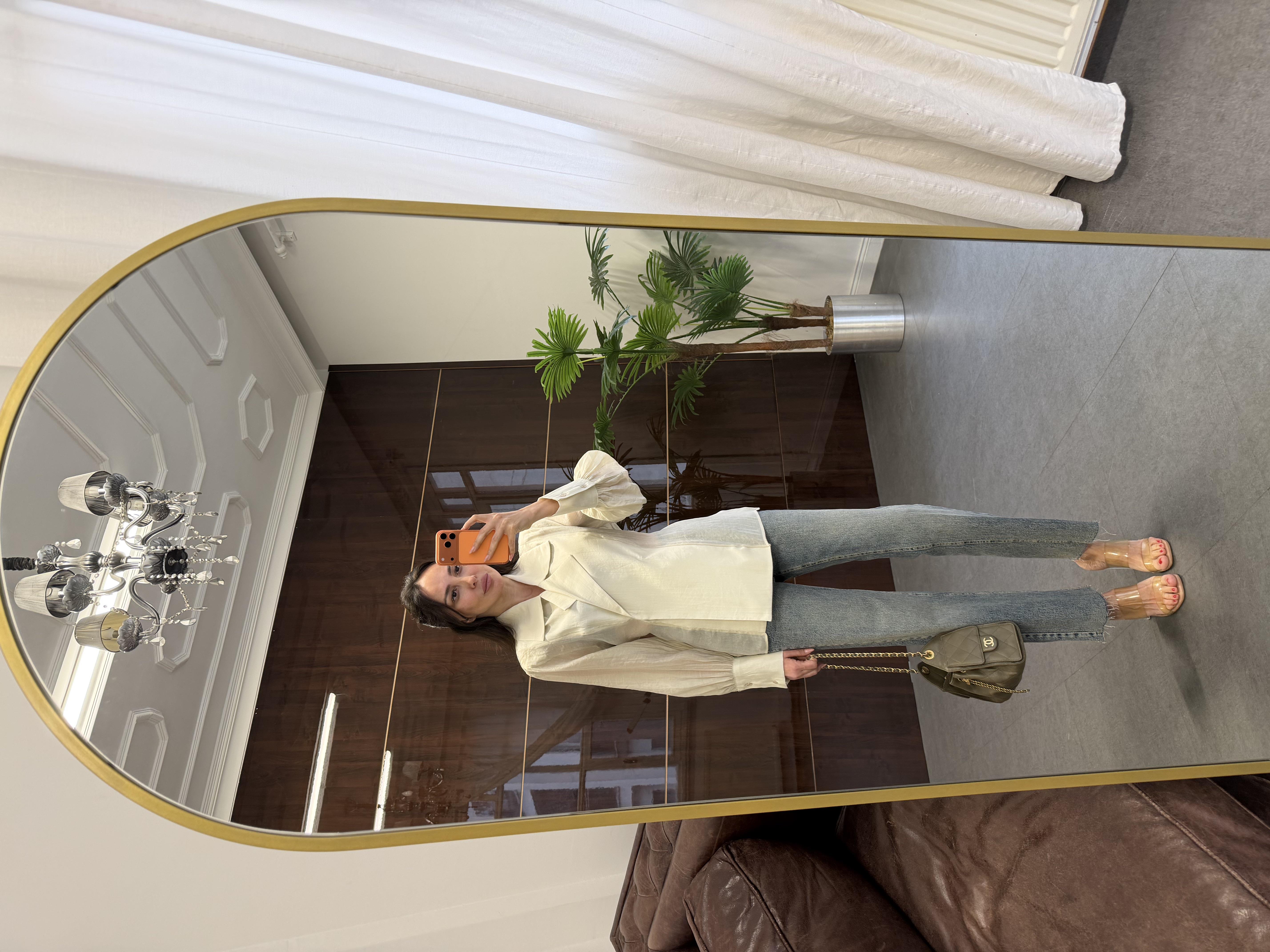 Bej Kruvaze Kesim Gömlek Ceket