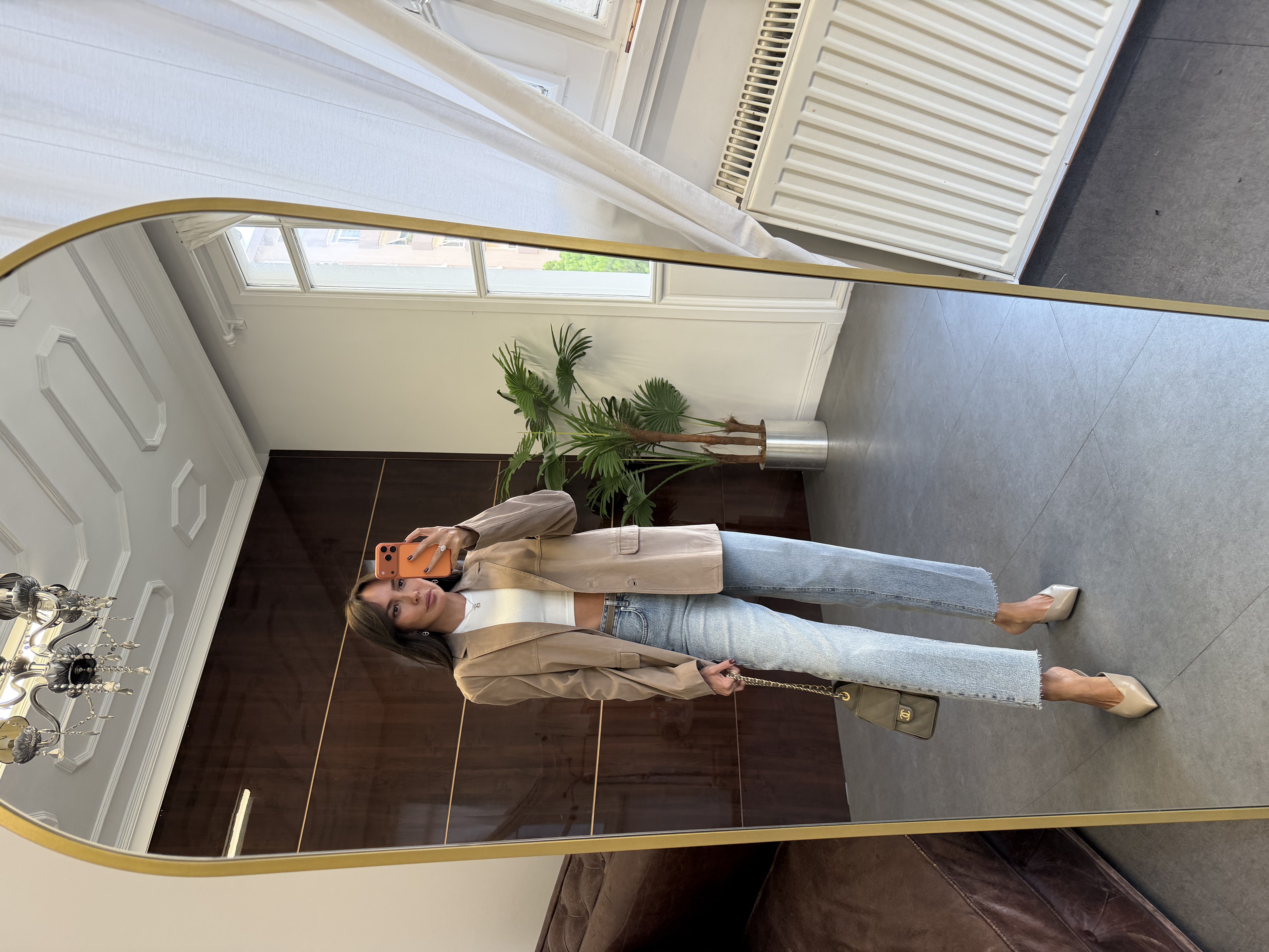 Bej Kuşaklı Süet Blazer Ceket