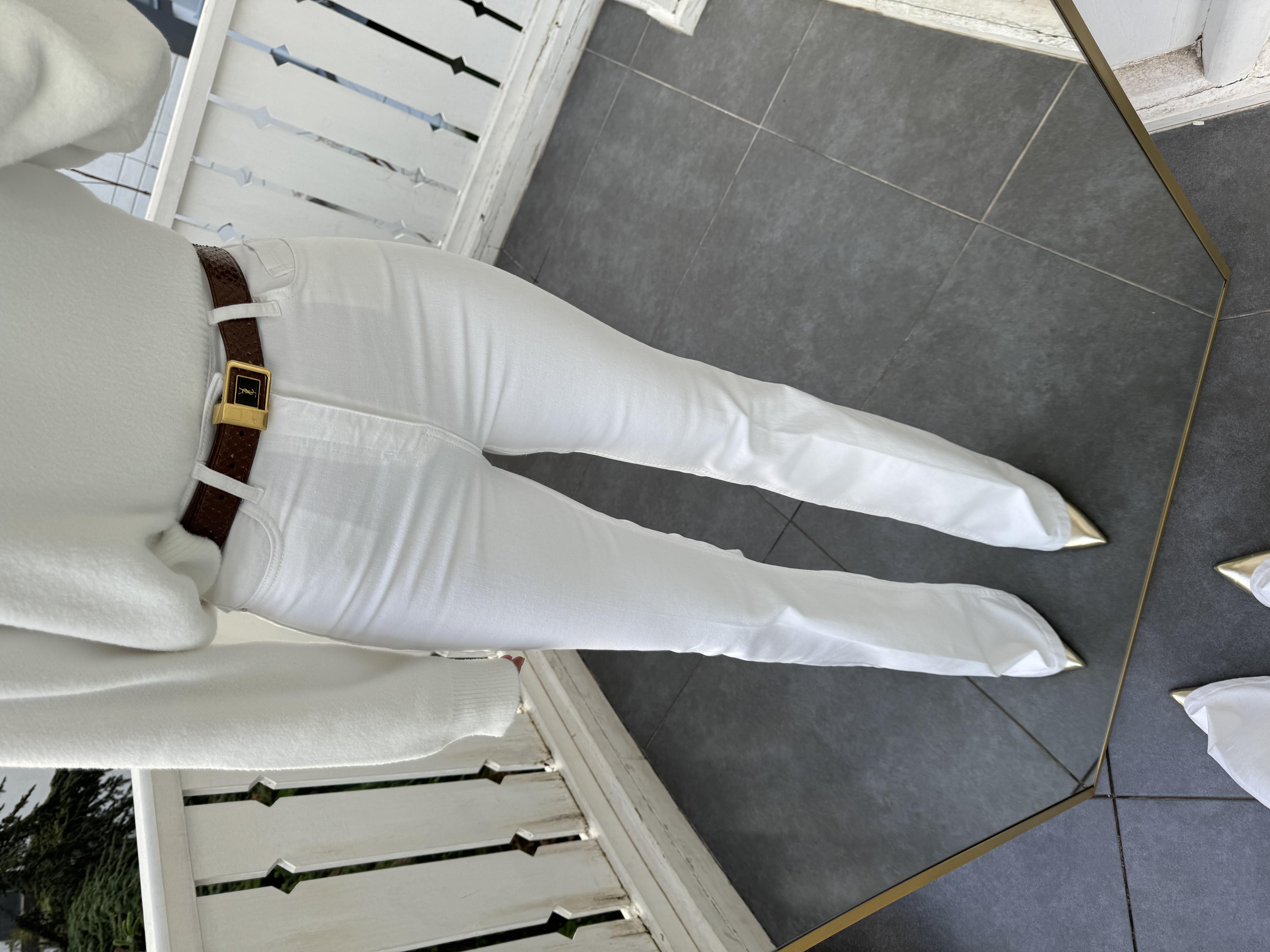 Beyaz İspanyol Paça Denim