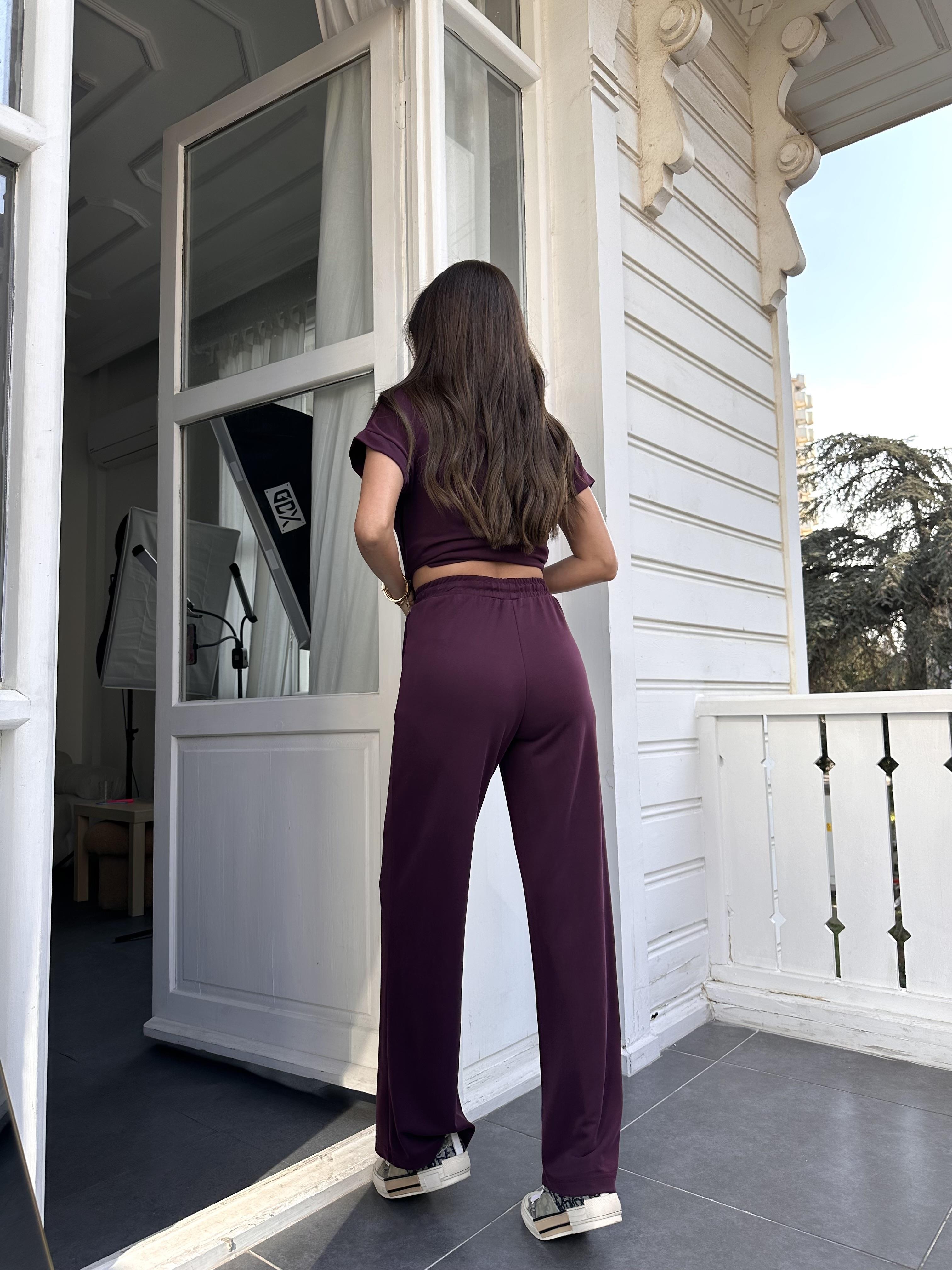 Bordo Kısa Kollu Modal Takım