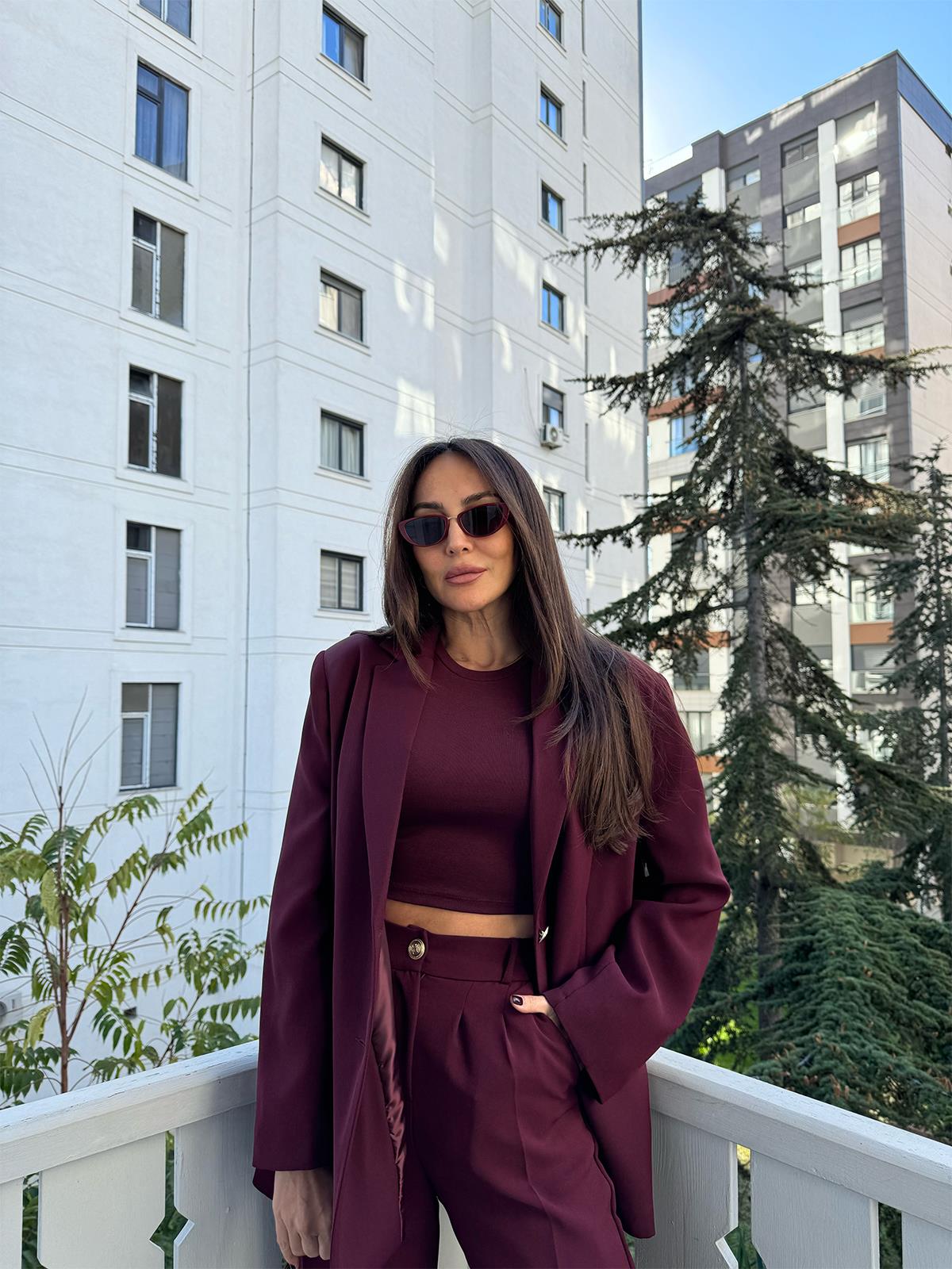 Bordo Marry Ceket Pantolon Takım