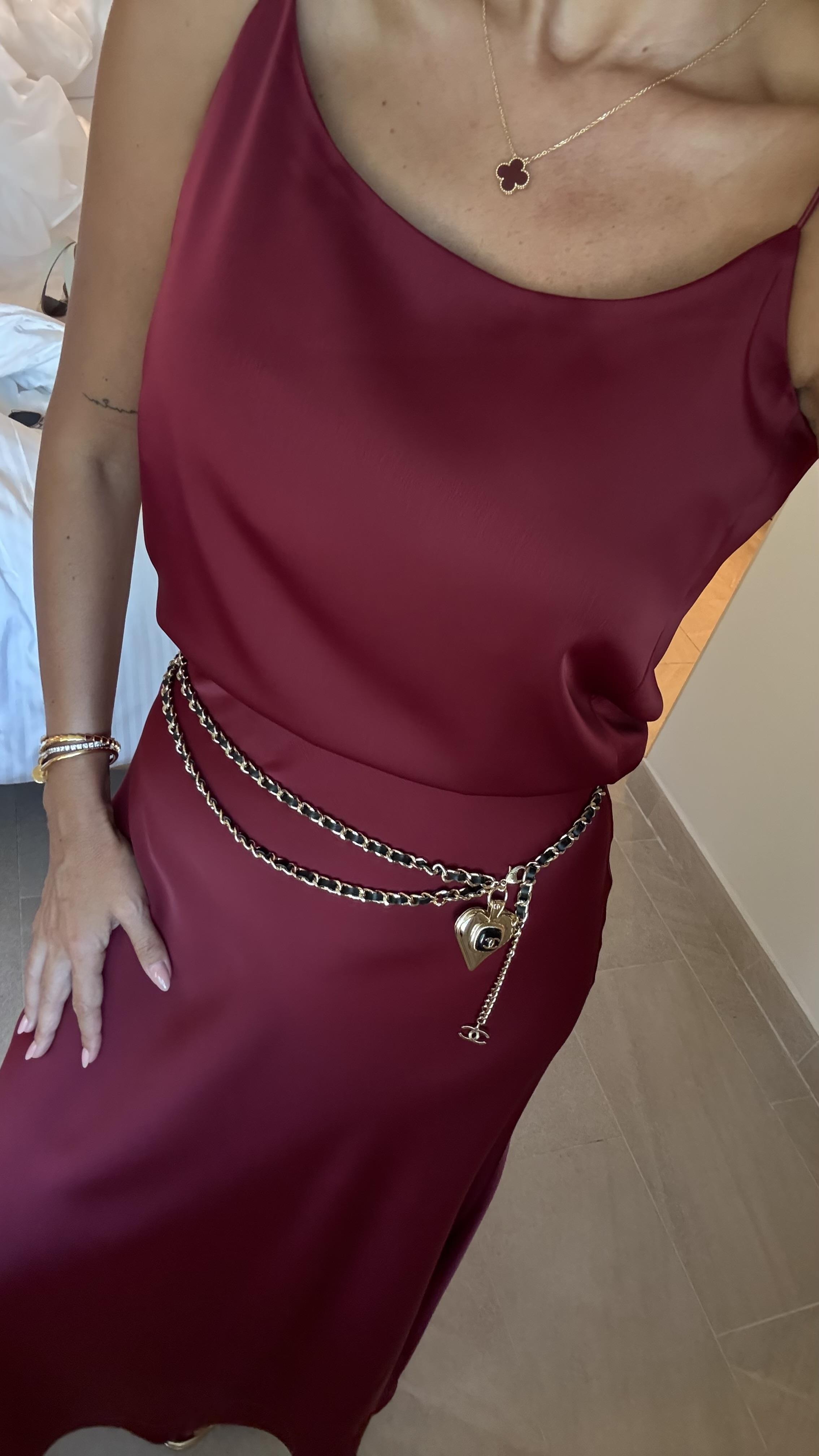 Bordo Saten Etek Bluz İkili Takım