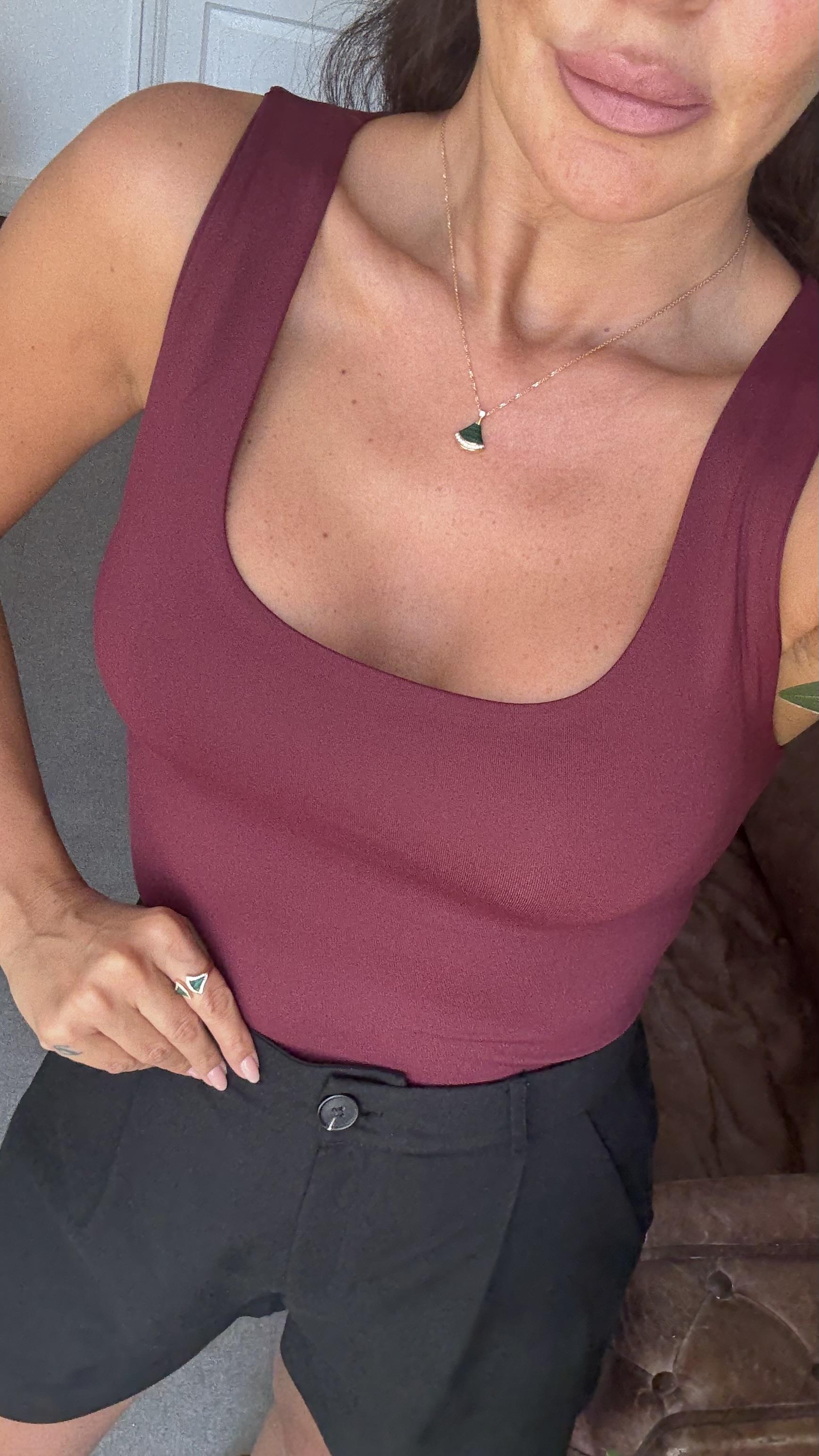 Bordo U Yakalı Bluz