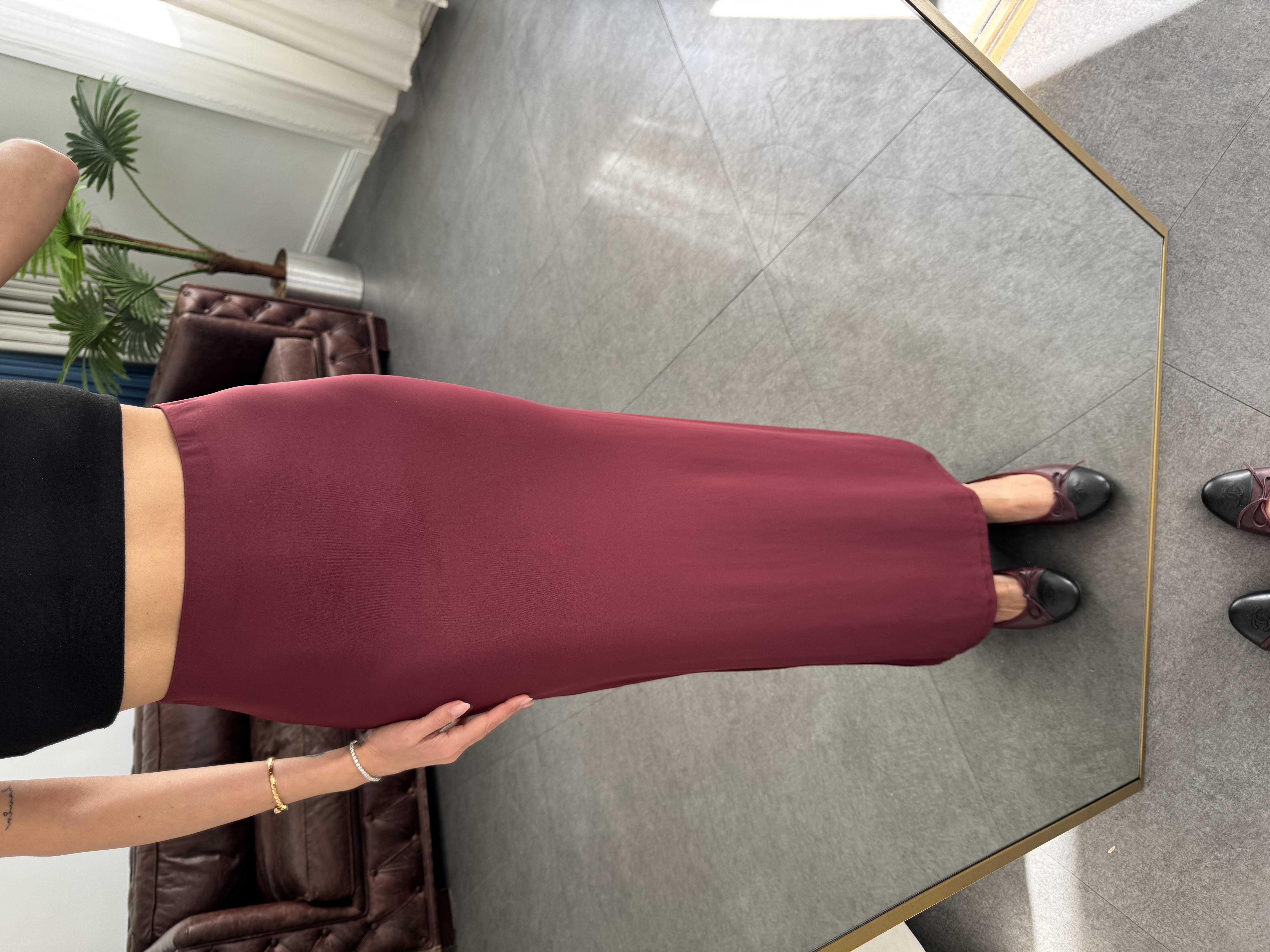 Bordo Uzun Kalem Etek