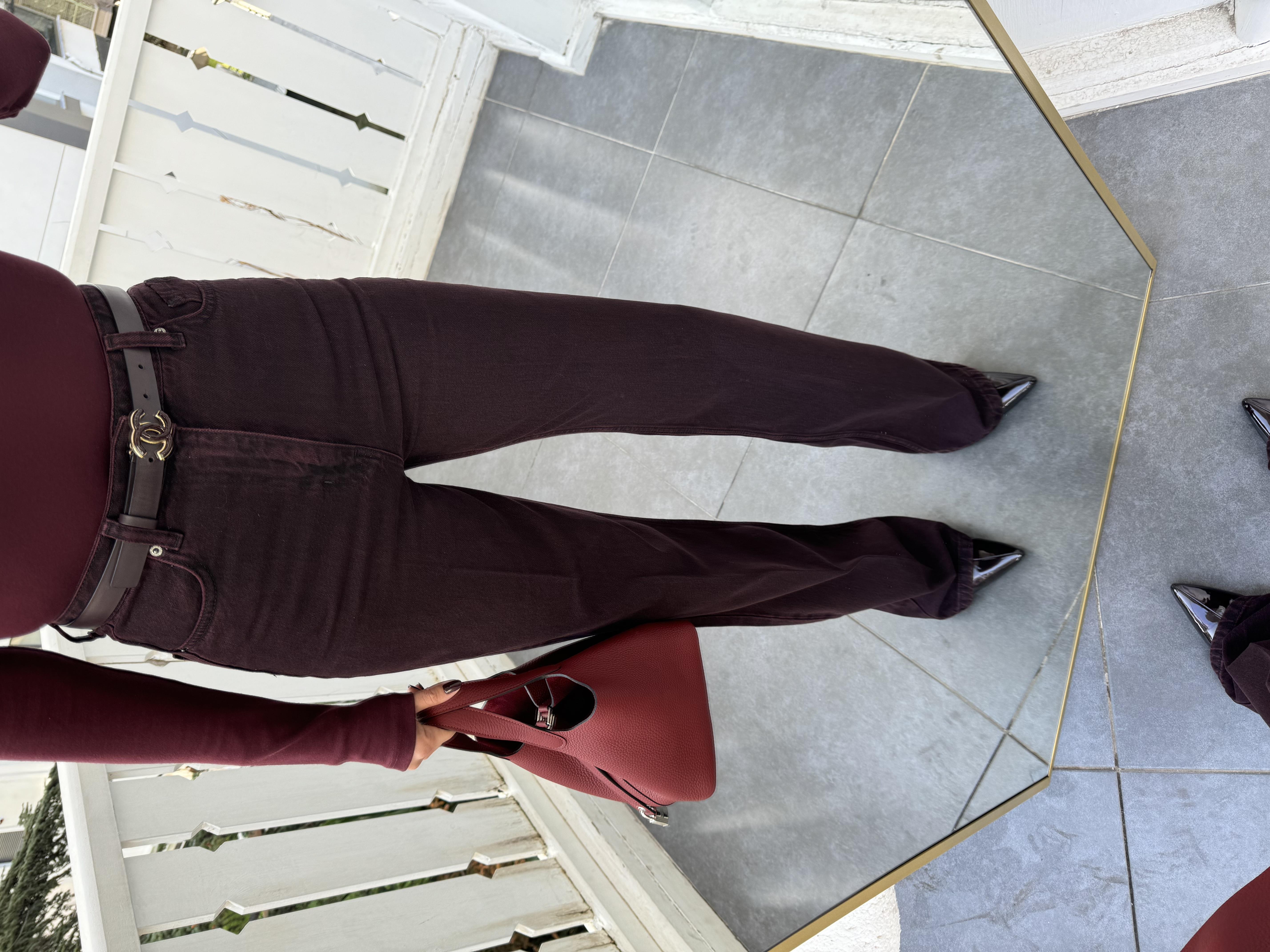 Bordo Wide-Leg Jean Pantolon