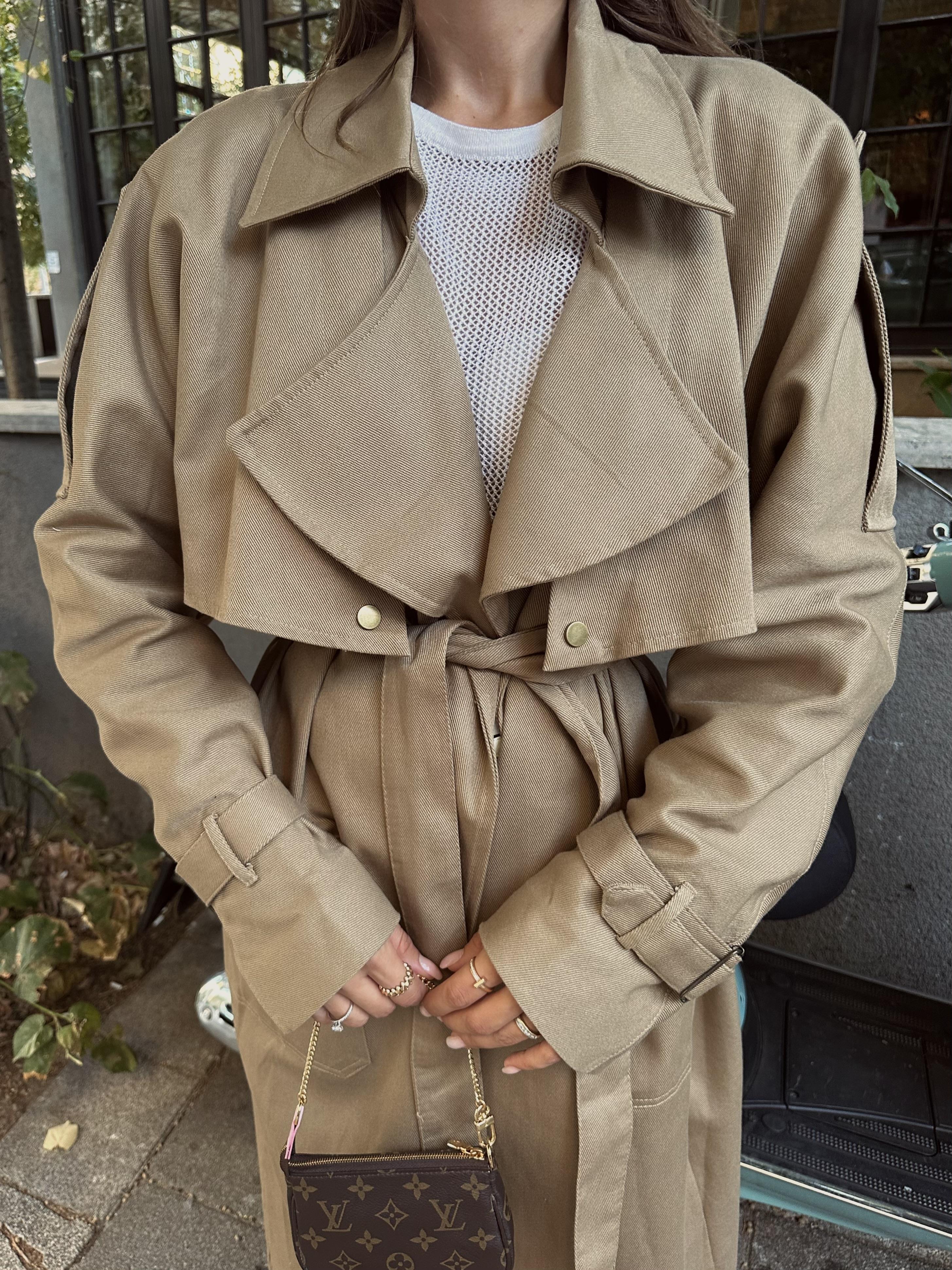 Camel Çıtçıtlı Kemerli Trençkot