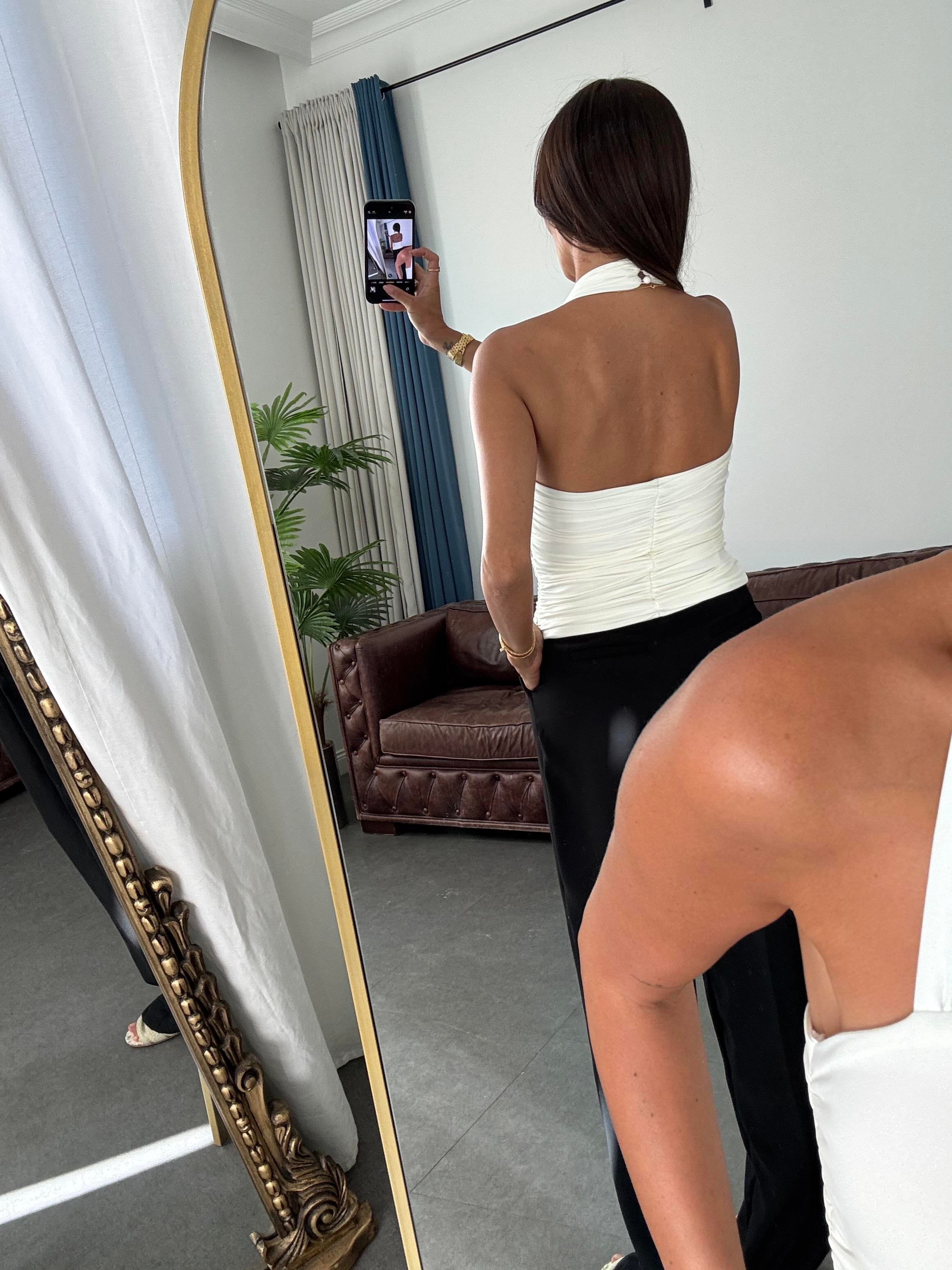 Ekru Gold Kalp Tokalı bluz