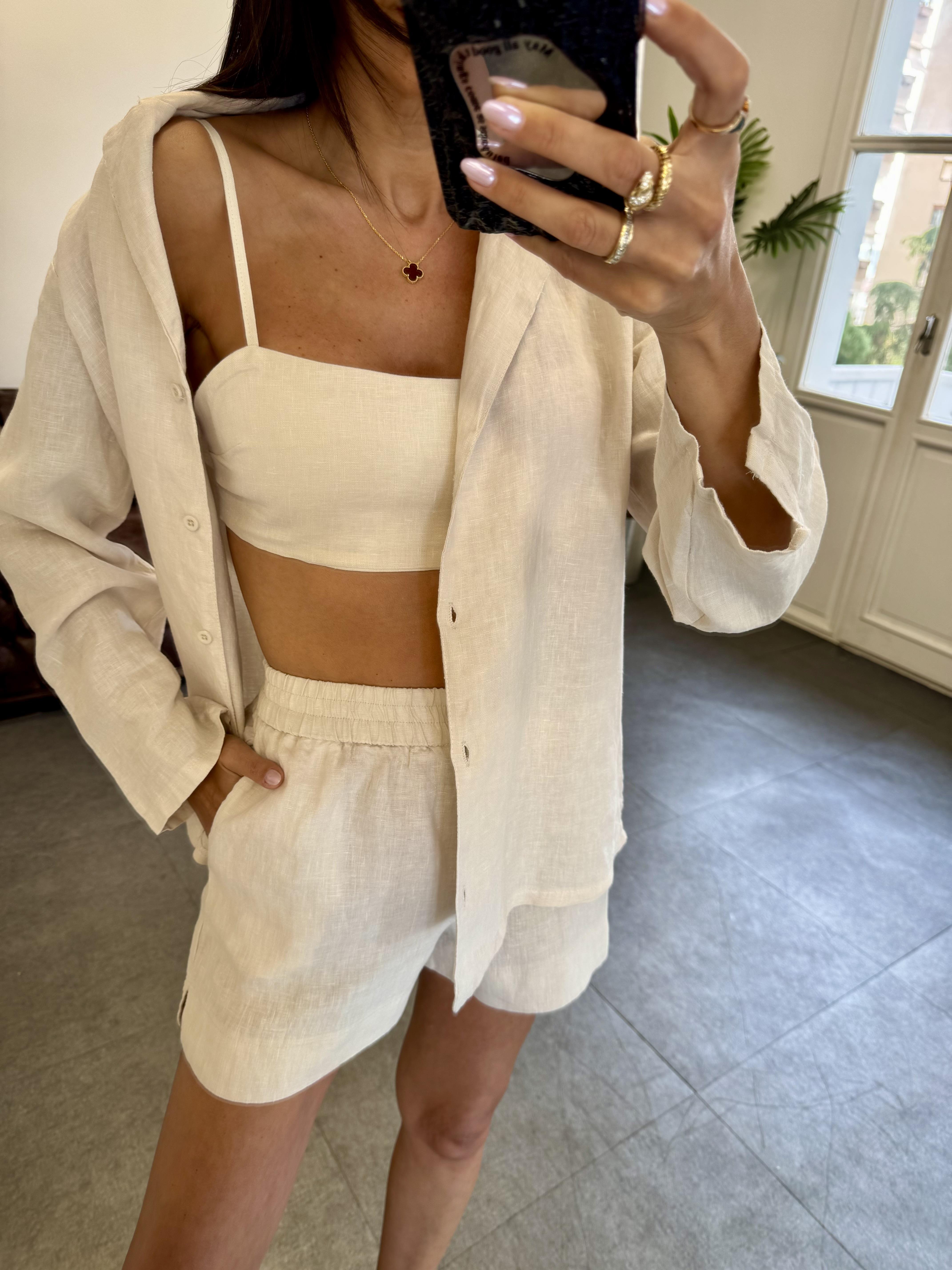 Ekru İp Askılı Büstiyer