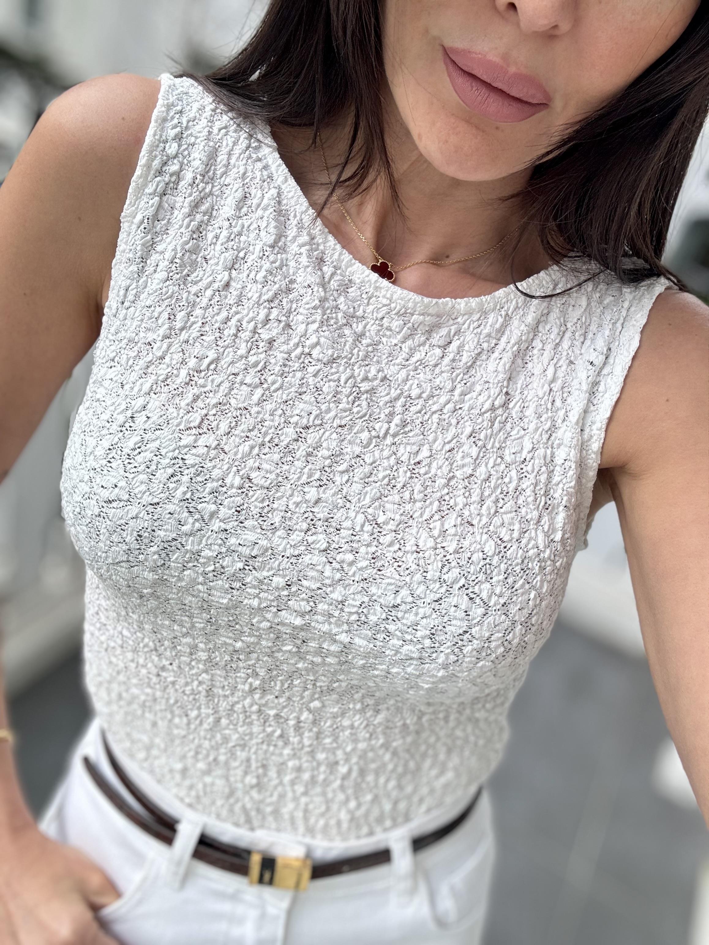 Ekru Kolsuz Dantel Bluz