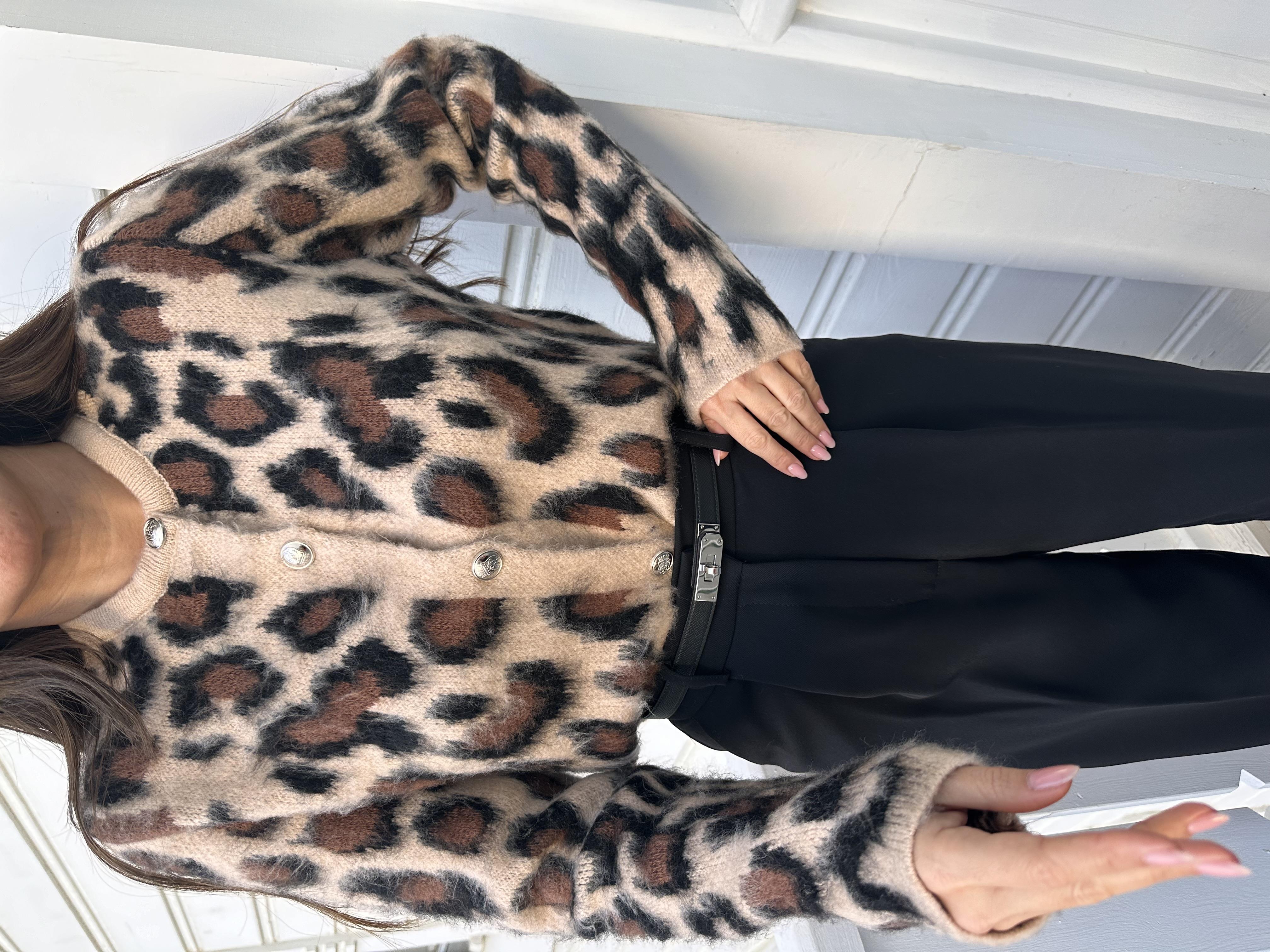 Ekru Sakallı Leopar Hırka