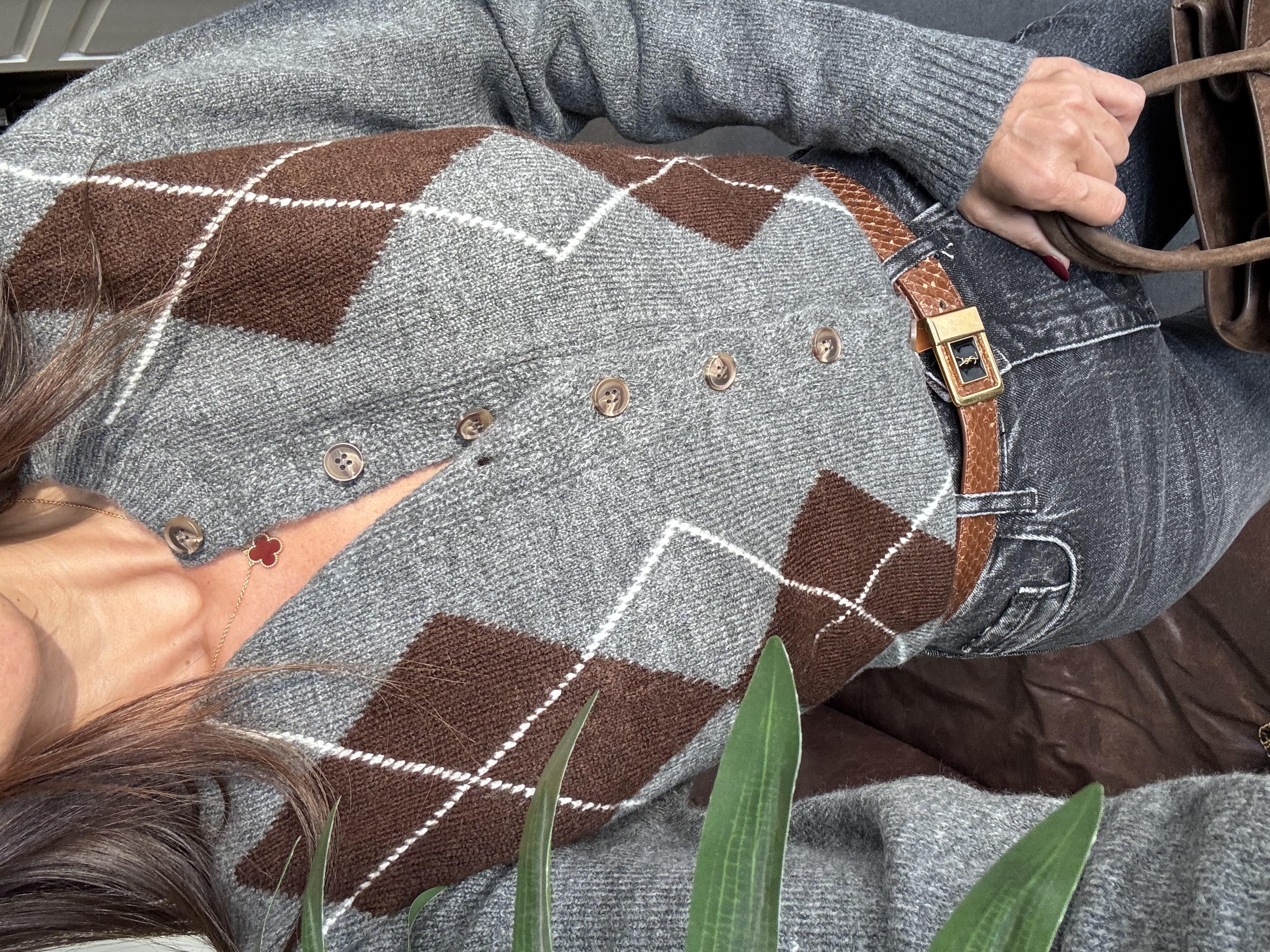 Füme Baklava Desen Hırka