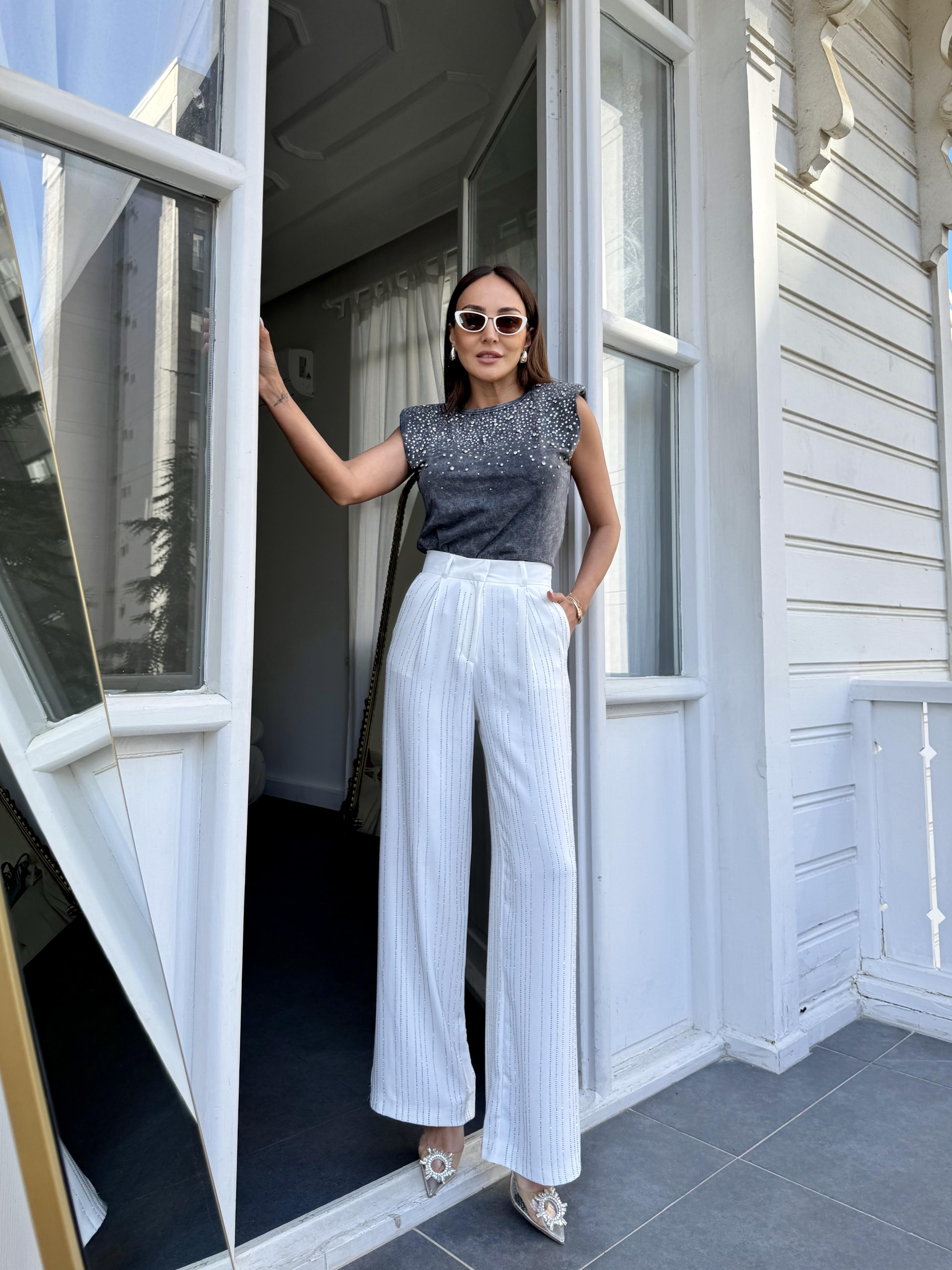 Füme Önü Taşlı Atlet