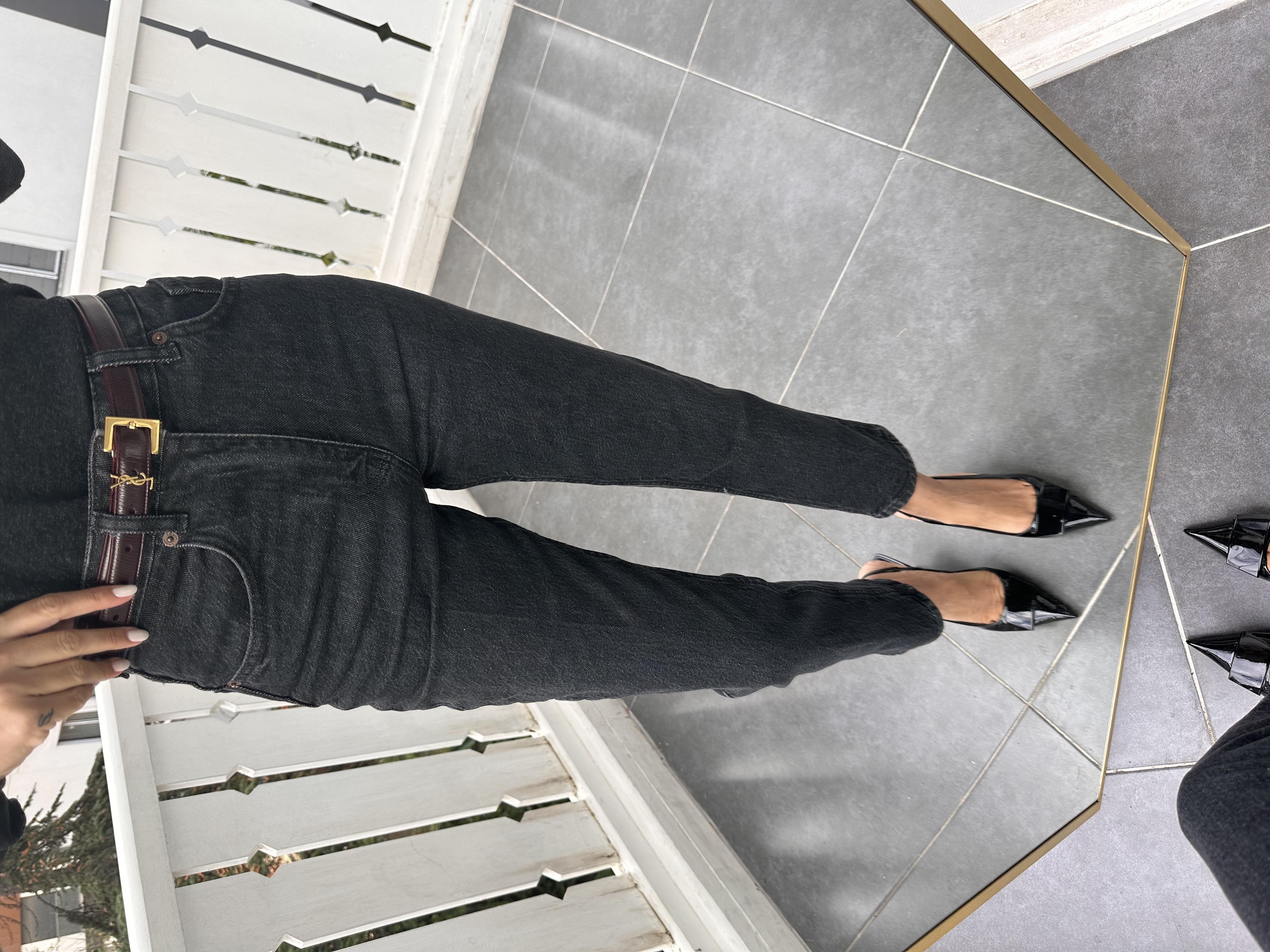 Füme Yıkamalı Mom Jean Pantolon