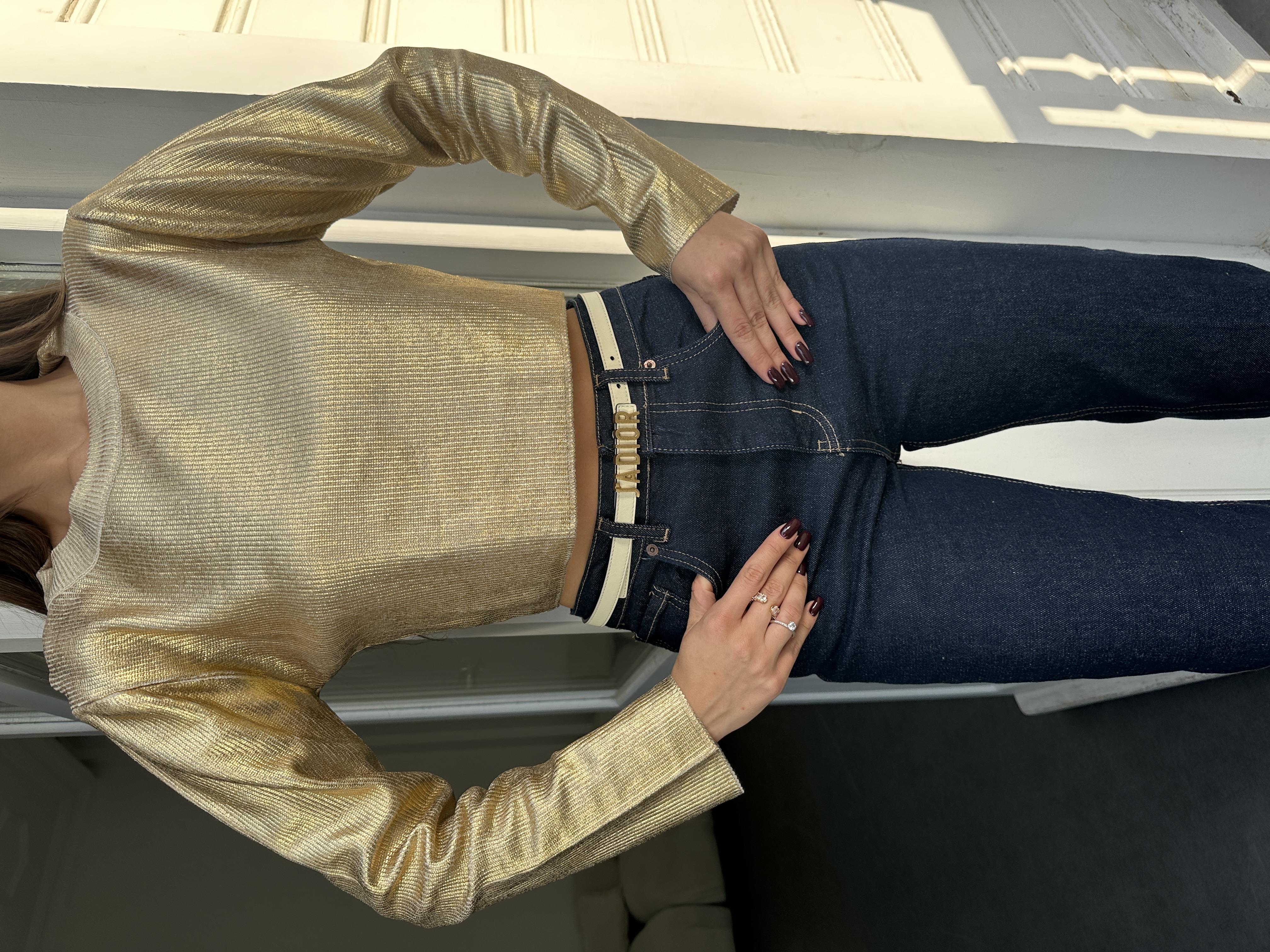 Gold Fitilli Bisiklet Yaka Triko Kazak