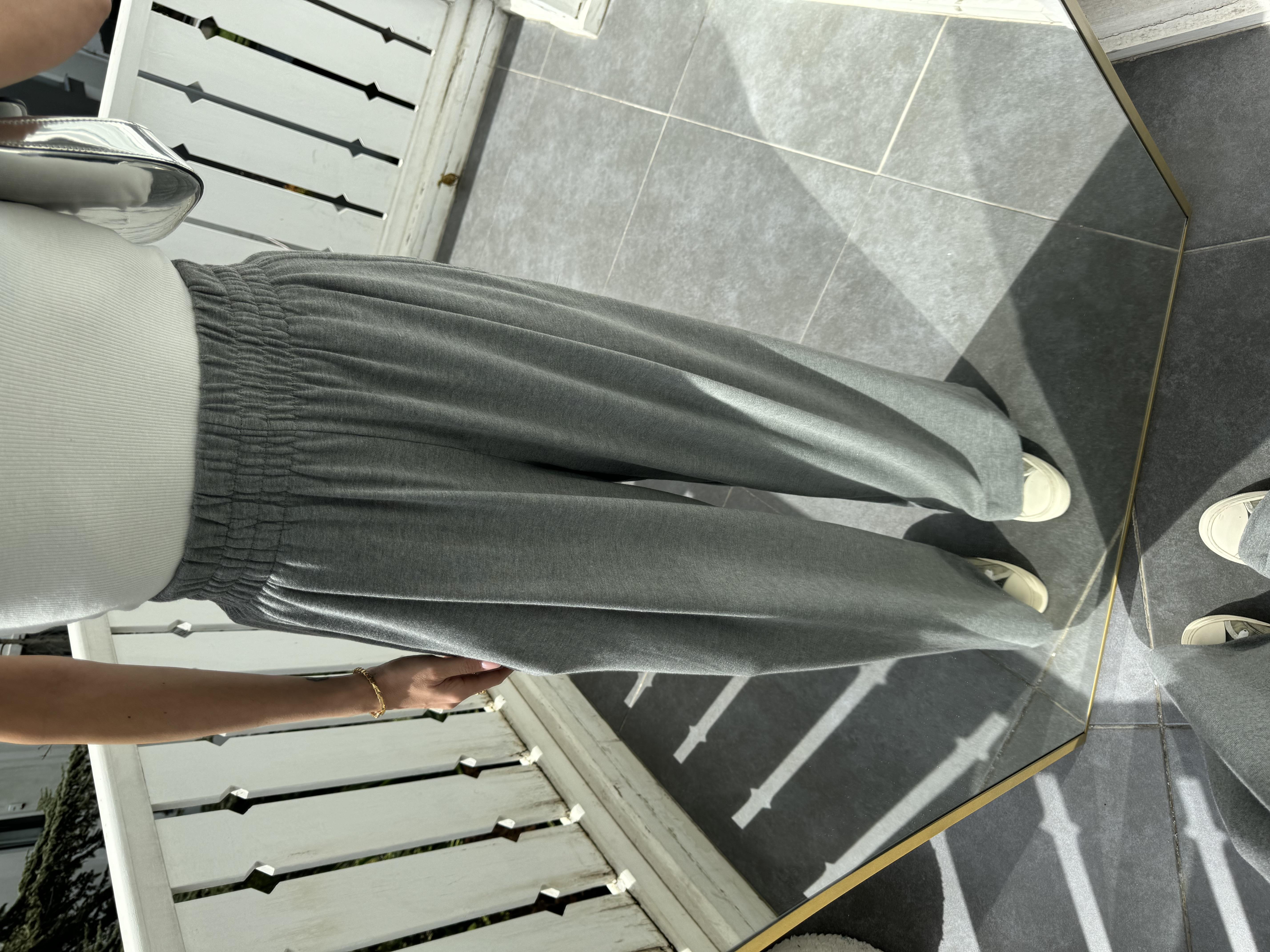 Gri Geniş Paça Eşofman Altı