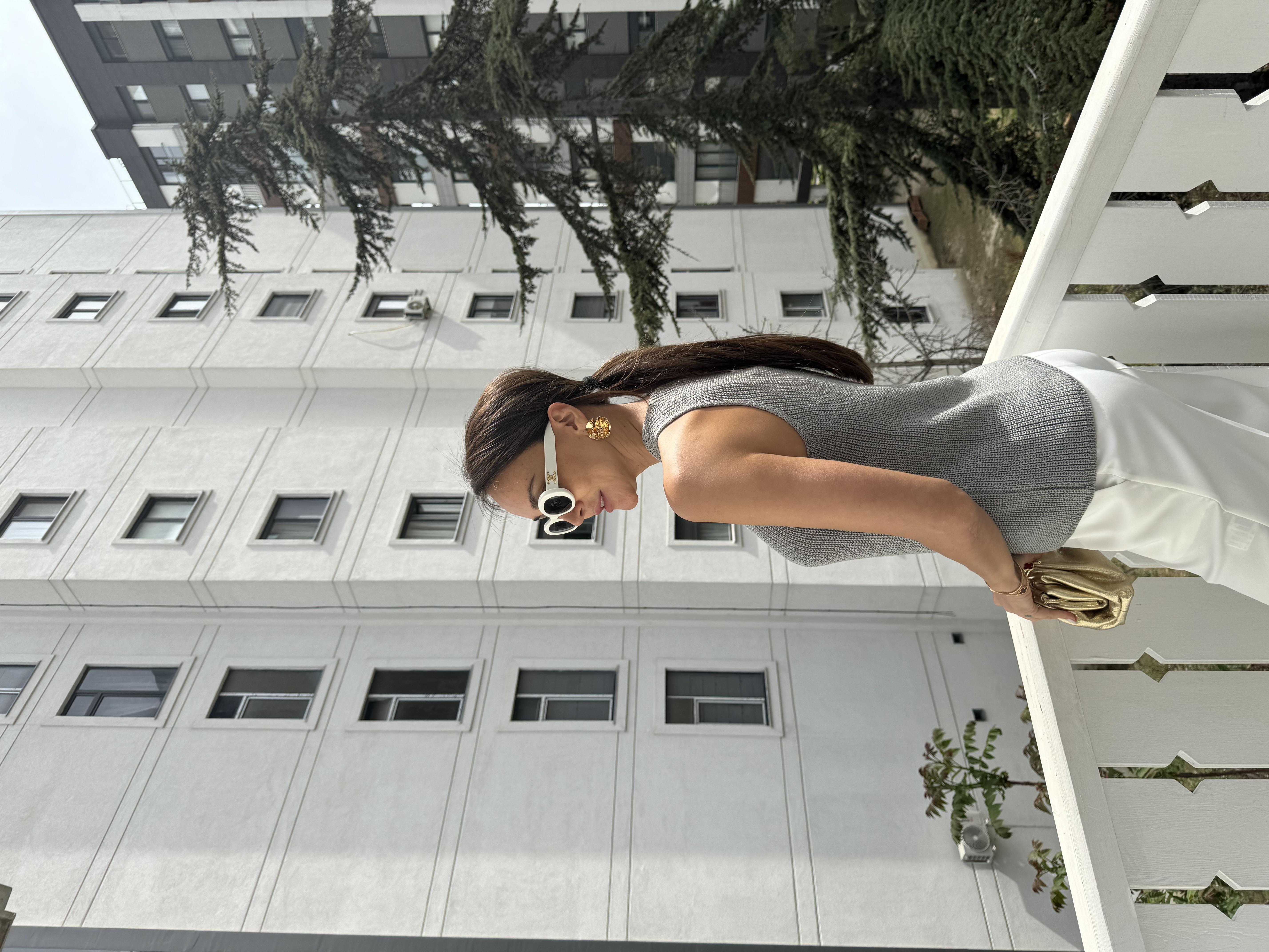 Gri Gold Aksesuar Merserize Bluz