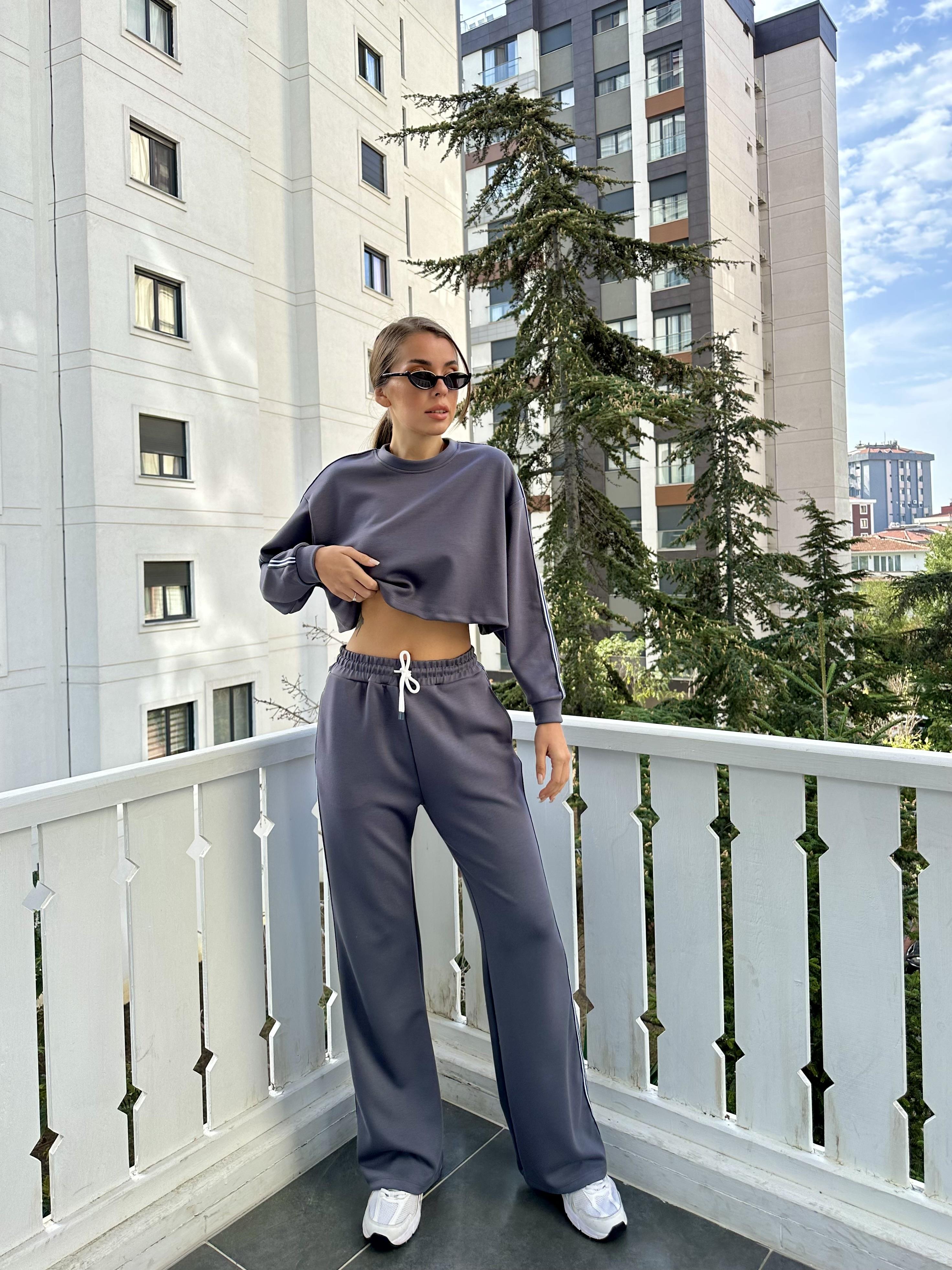 Gri Kadın Eşofman Takım