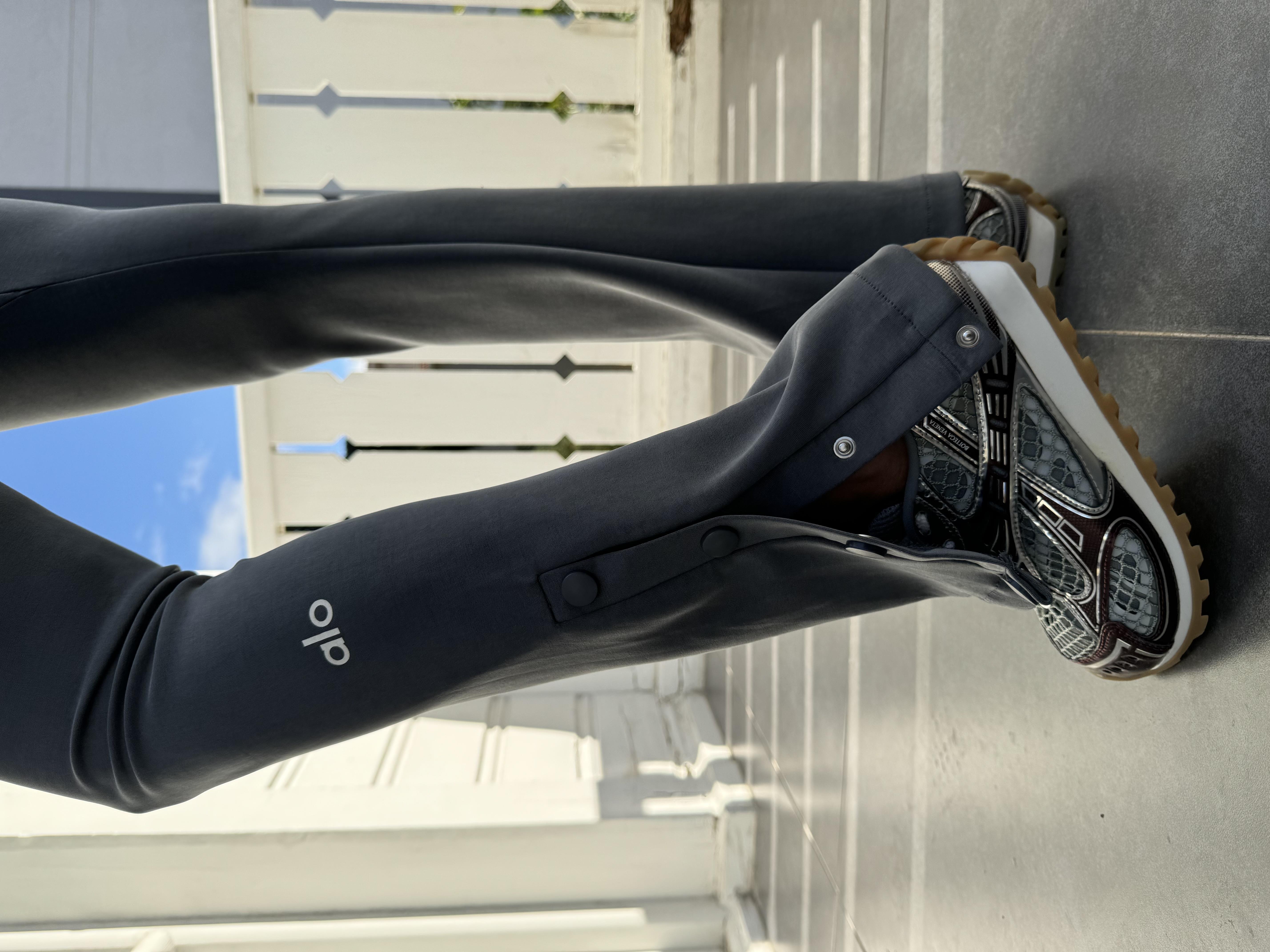 Gri Paçası Çıtçıtlı Yoga Tayt