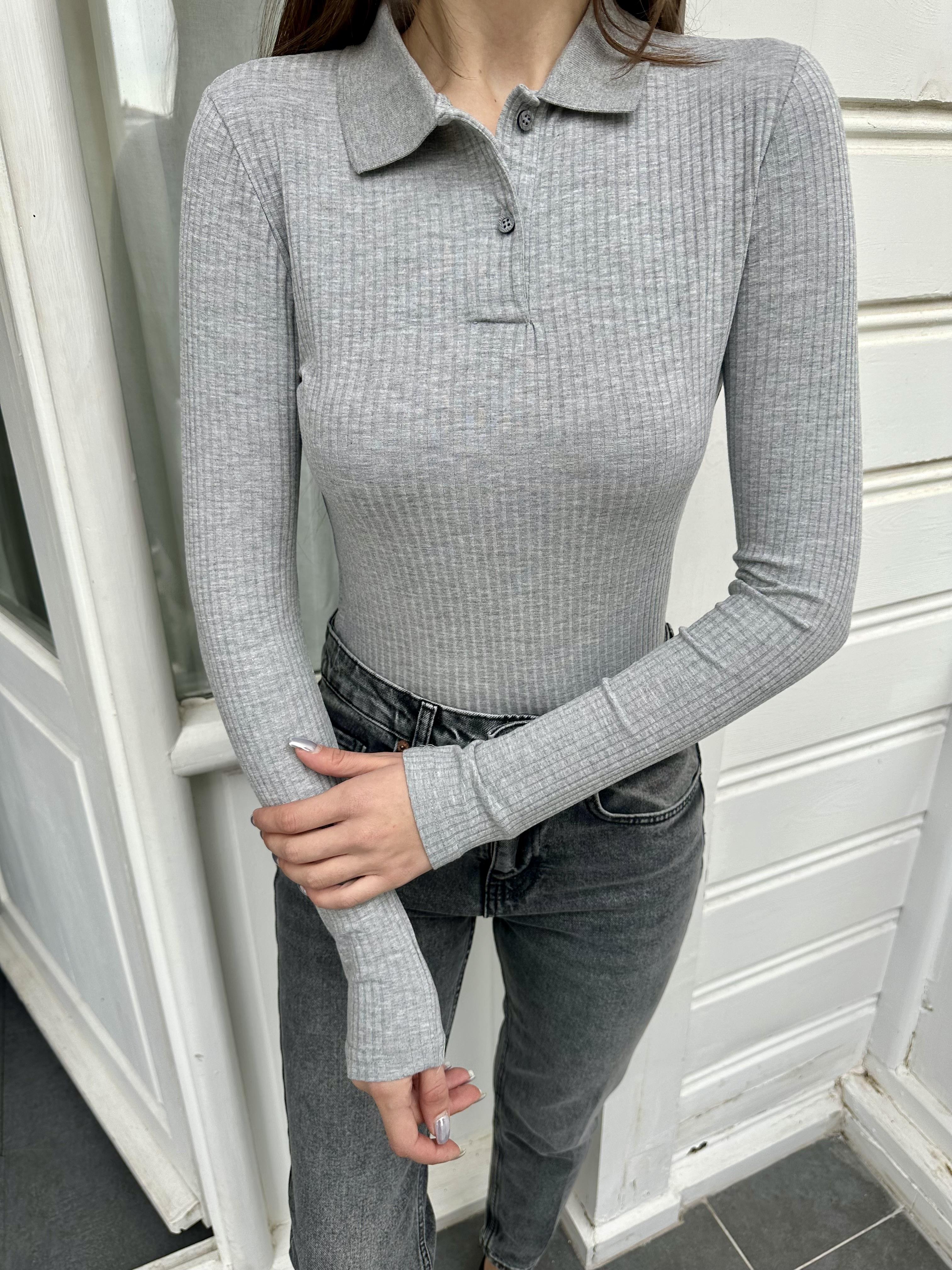 Gri Polo Yaka Basic Body