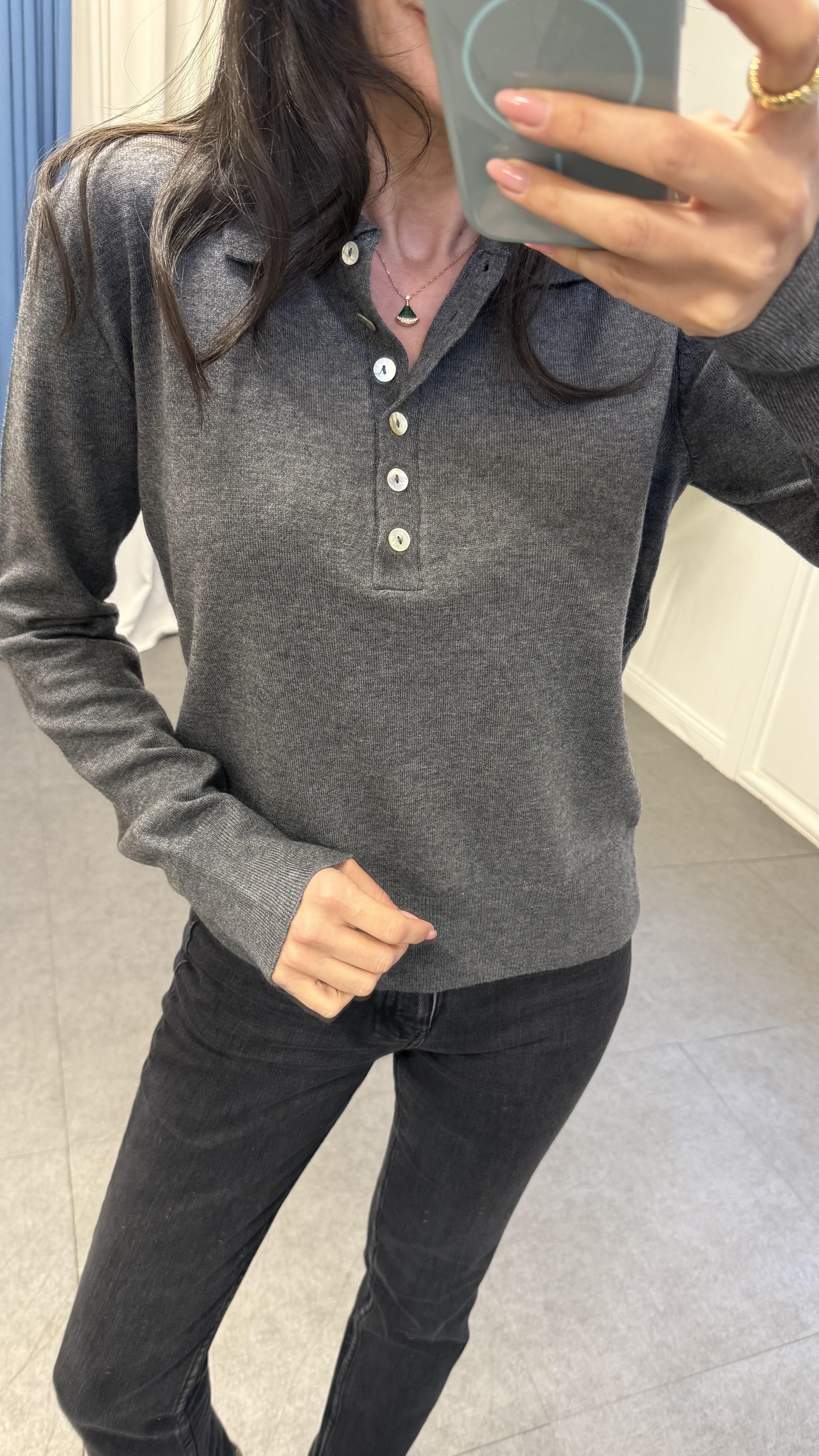 Gri Polo Yaka Triko