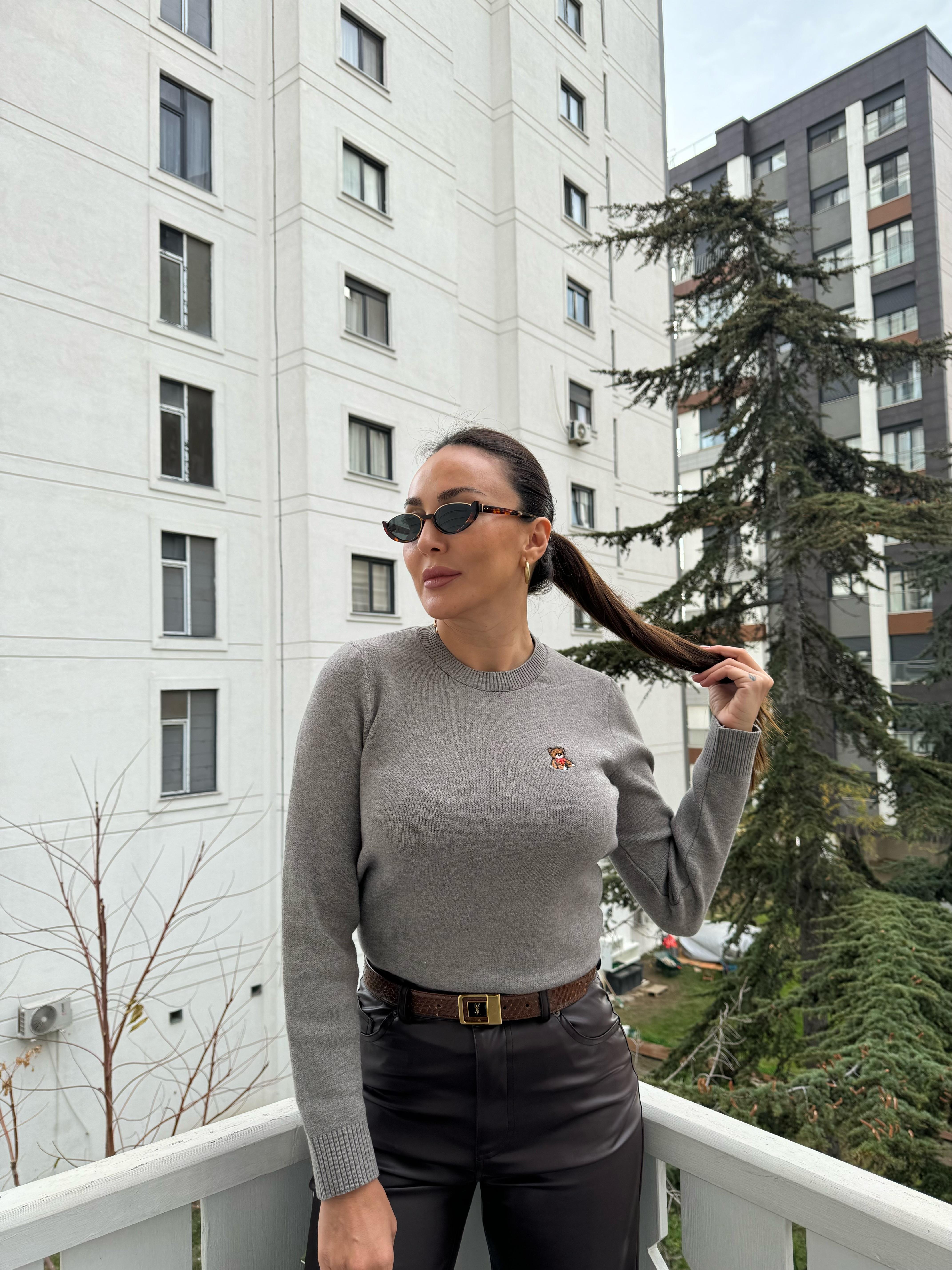 Gri Teddy Triko
