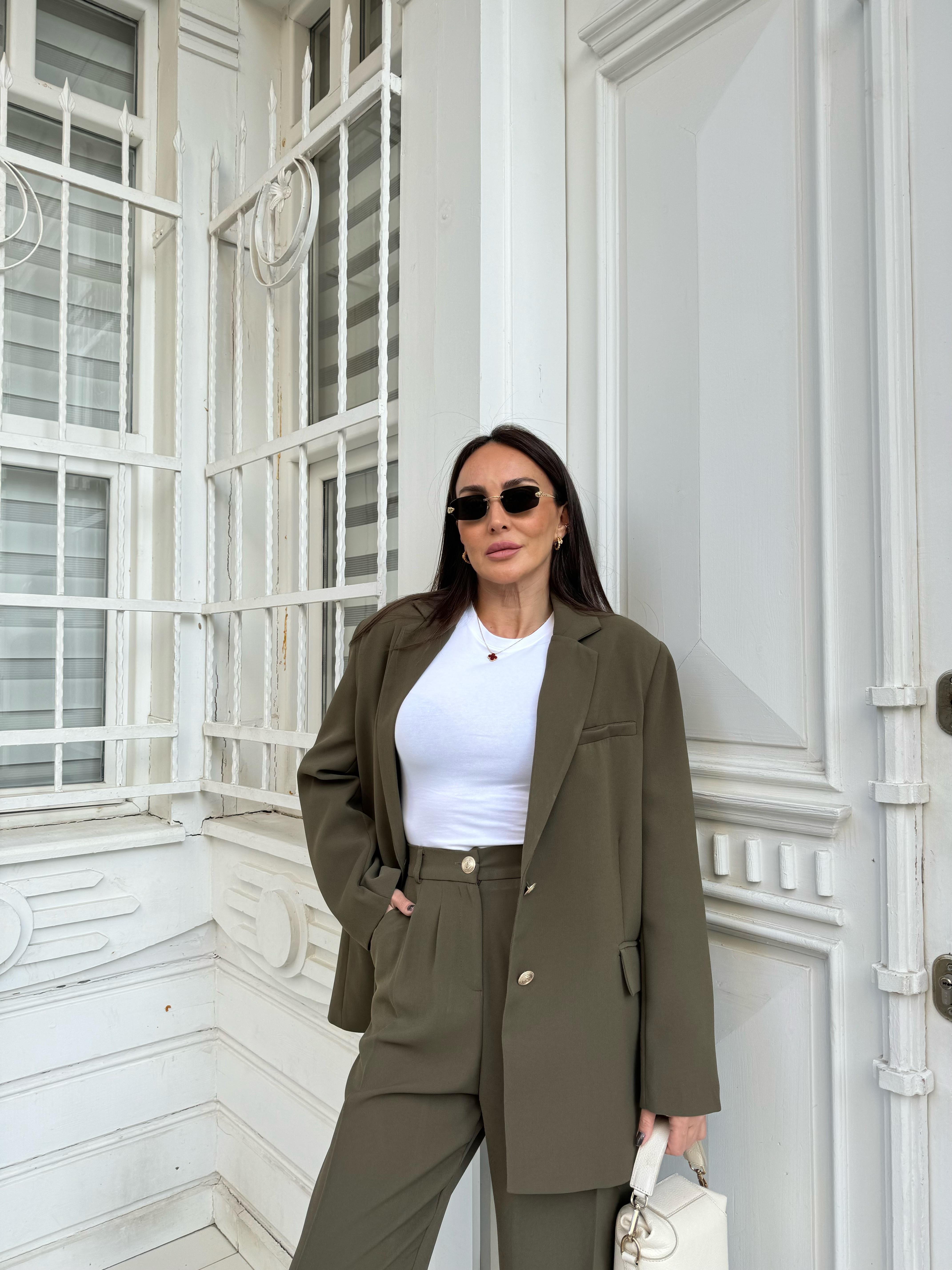 Haki Marry Ceket Pantolon Takım