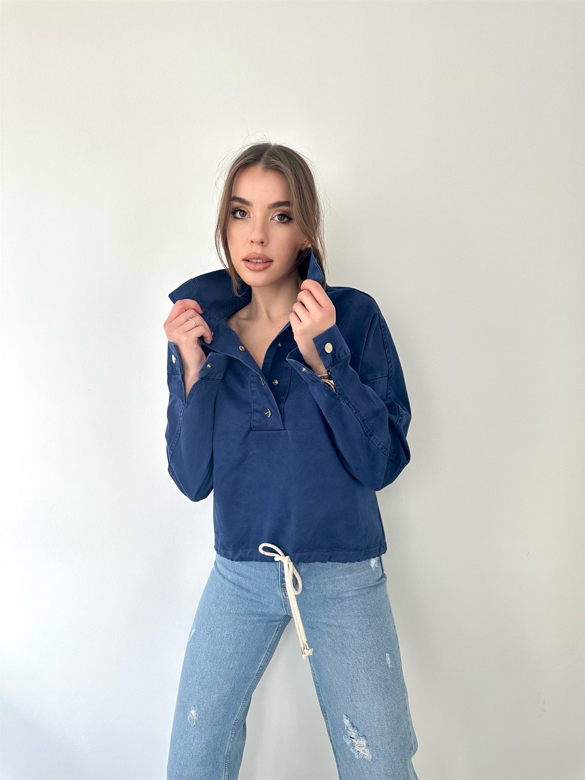 Jean Sweat Lacivert