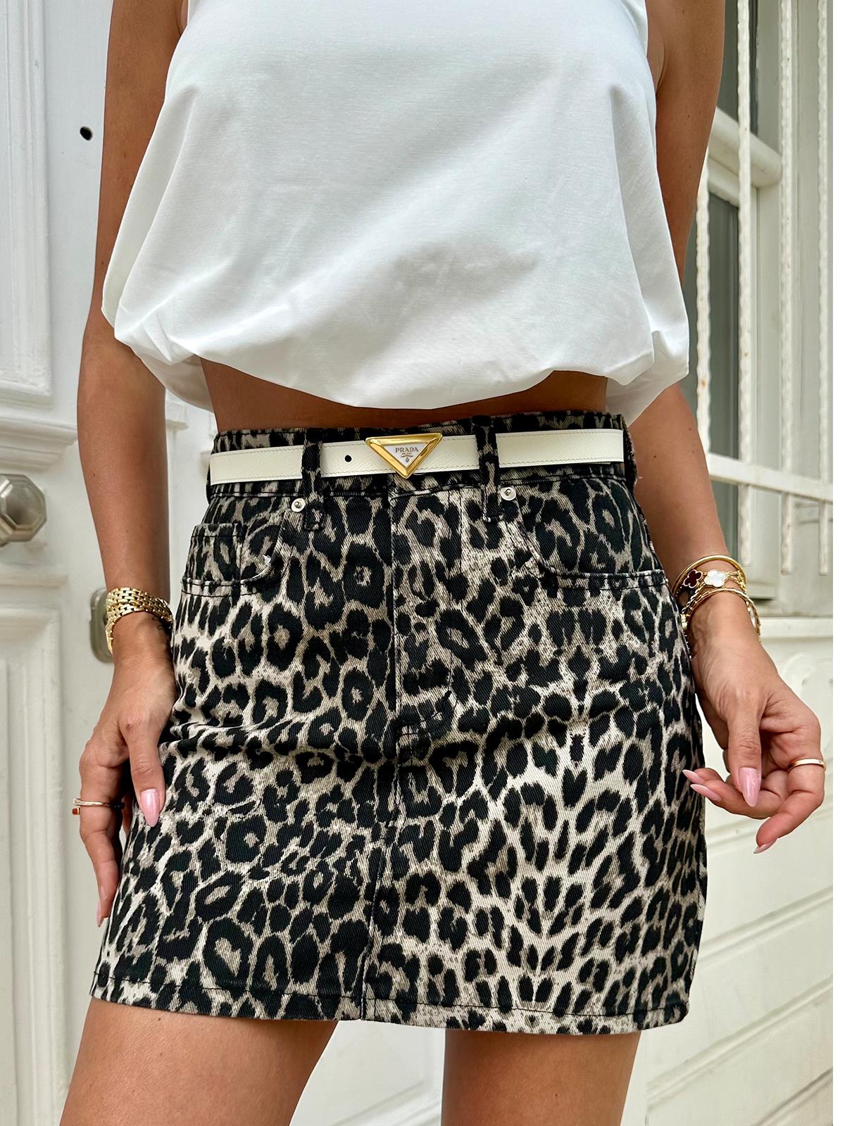 Kahve Leopar Etek