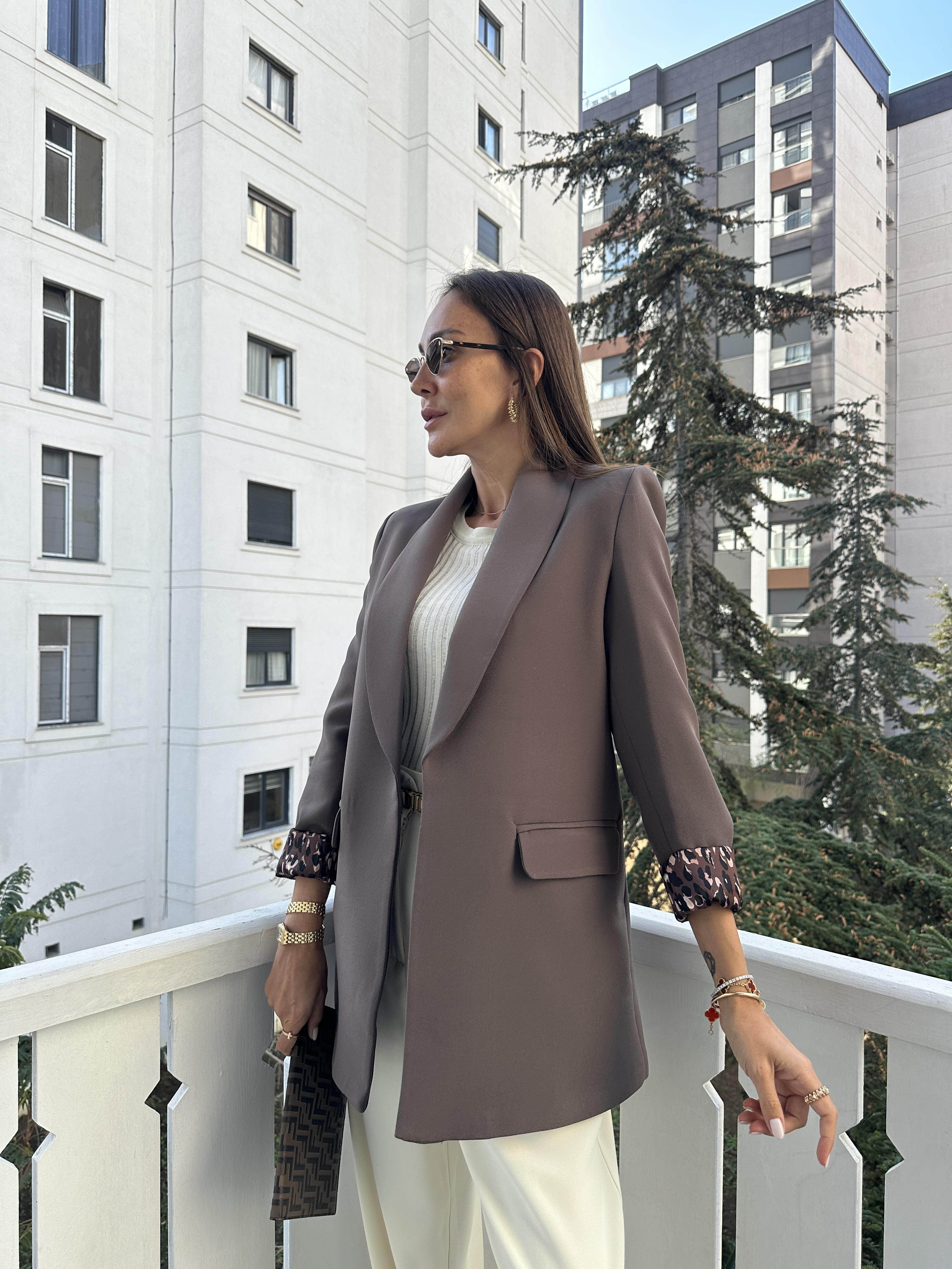 Kahve Şal Yaka Ceket