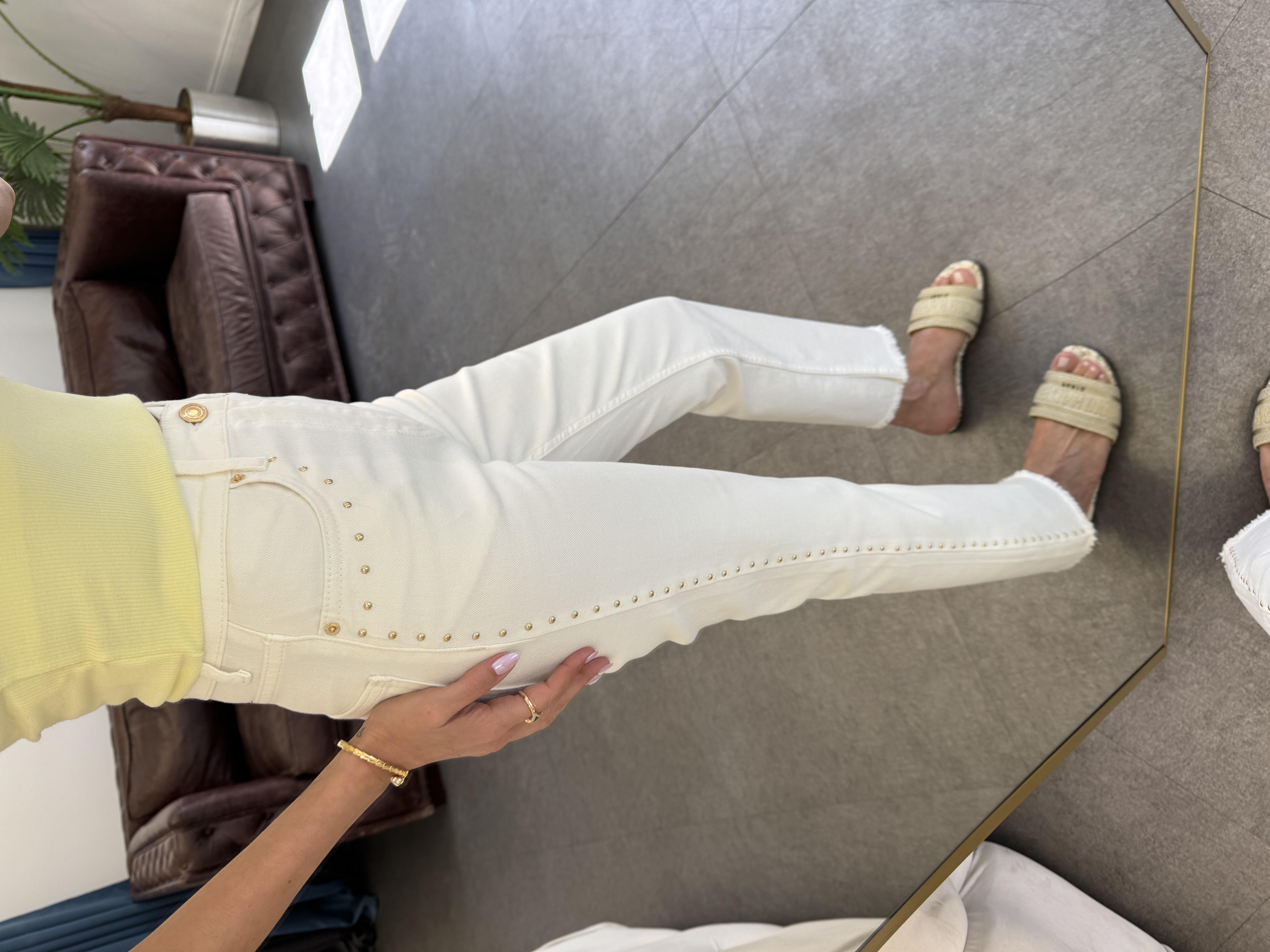 Kemik Zımbalı Jean Pantolon