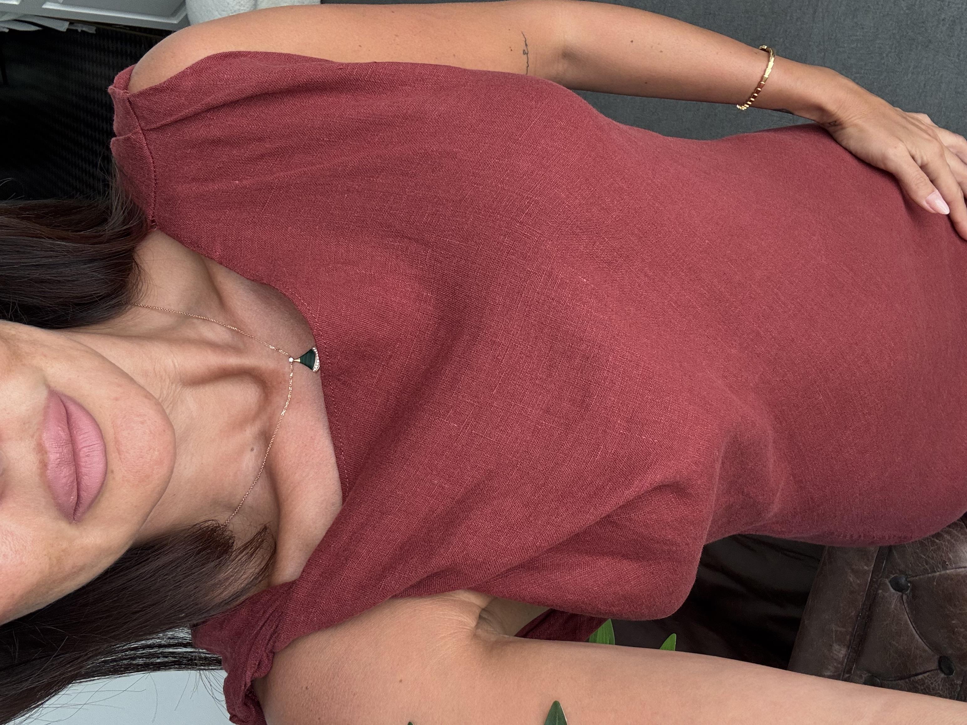 Kiremit Kolsuz Keten Elbise