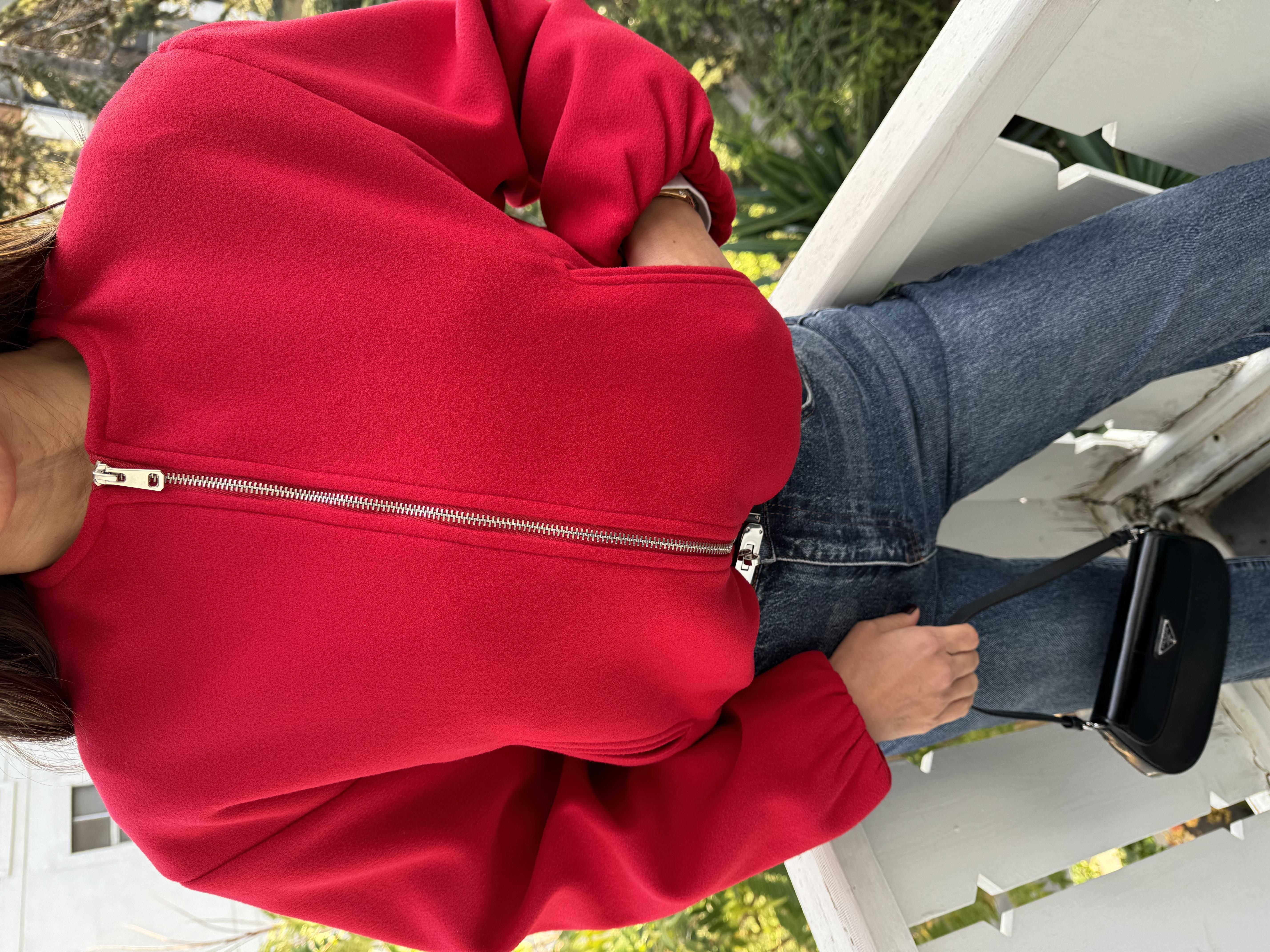 Kırmızı Kaşe Astarlı Bomber Ceket