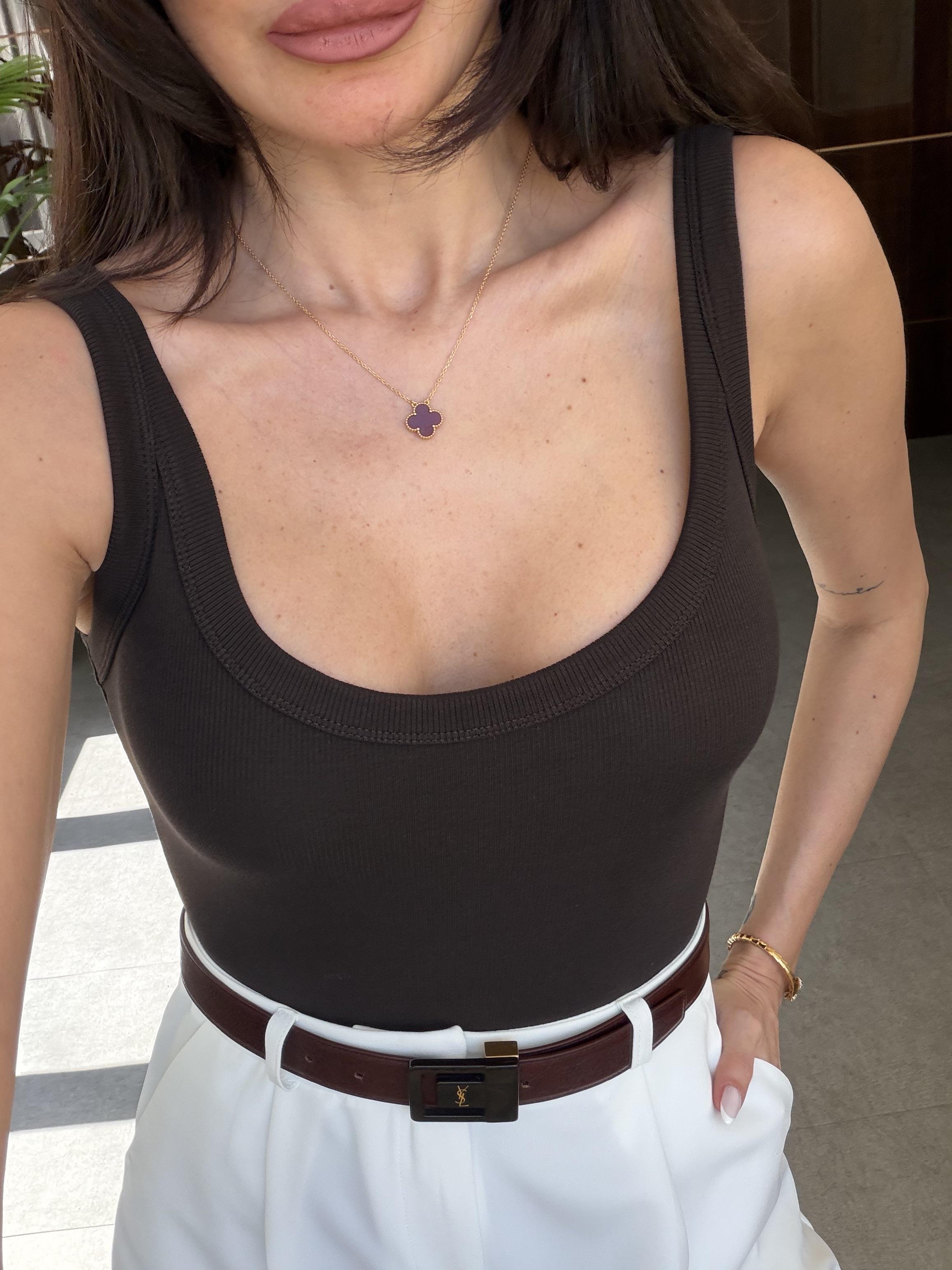 Koyu Kahve Askılı Bodysuit