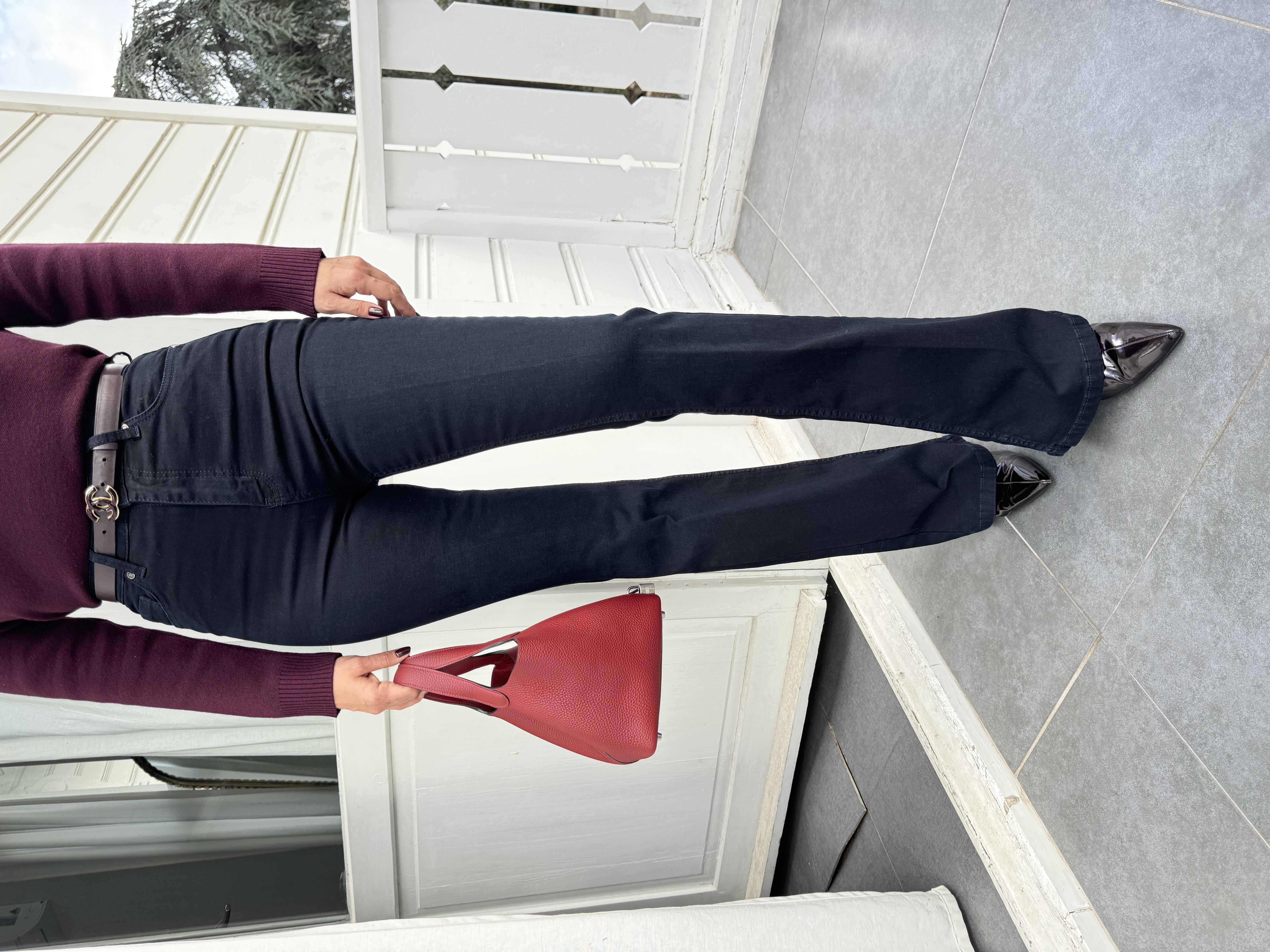 Koyu Lacivert İspanyol Paça Denim