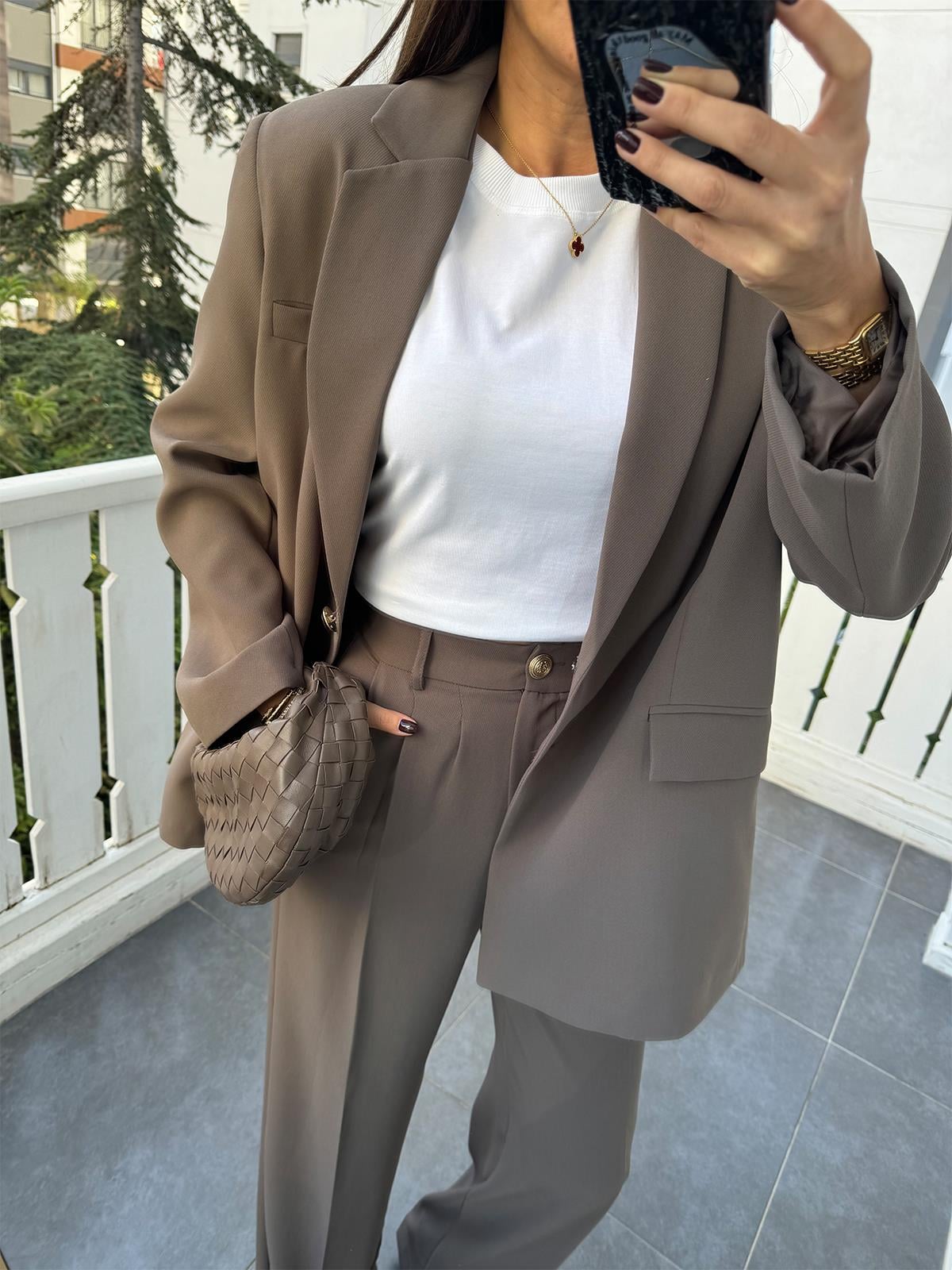 Koyu Vizon Marry Ceket Pantolon Takım