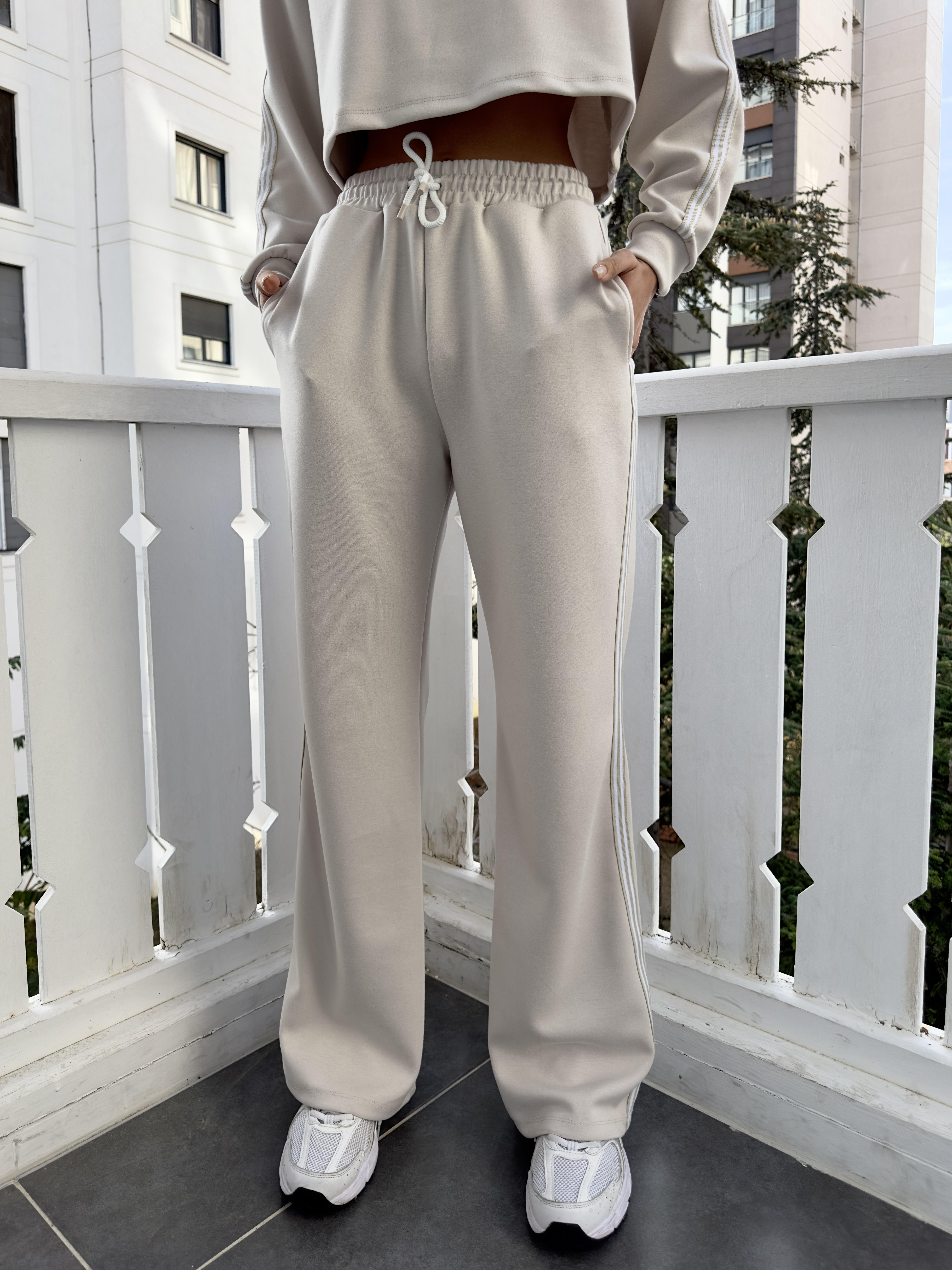 Krem Kadın Eşofman Takım