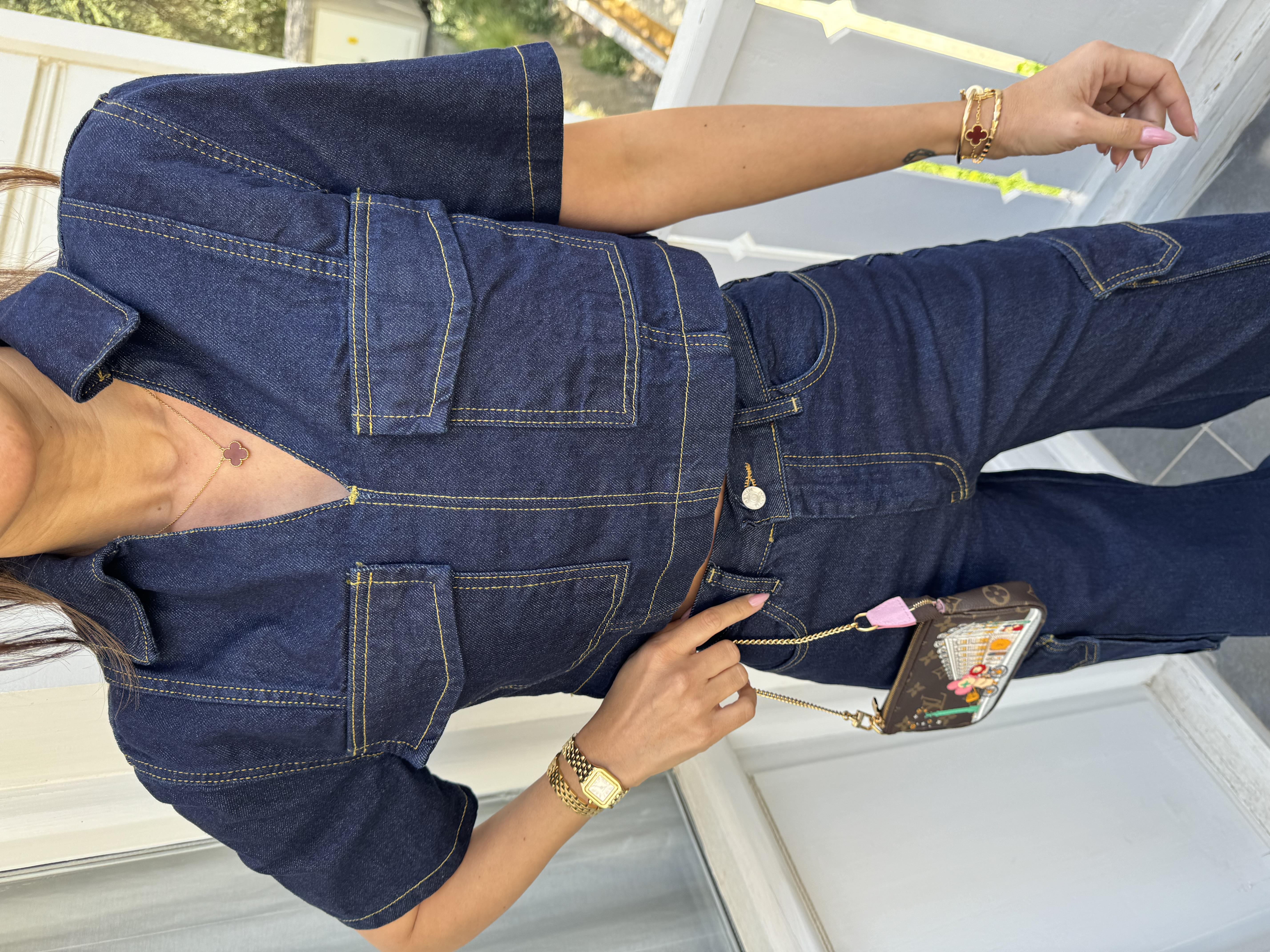 Lacivert Jean Kargo Pantolon Takım