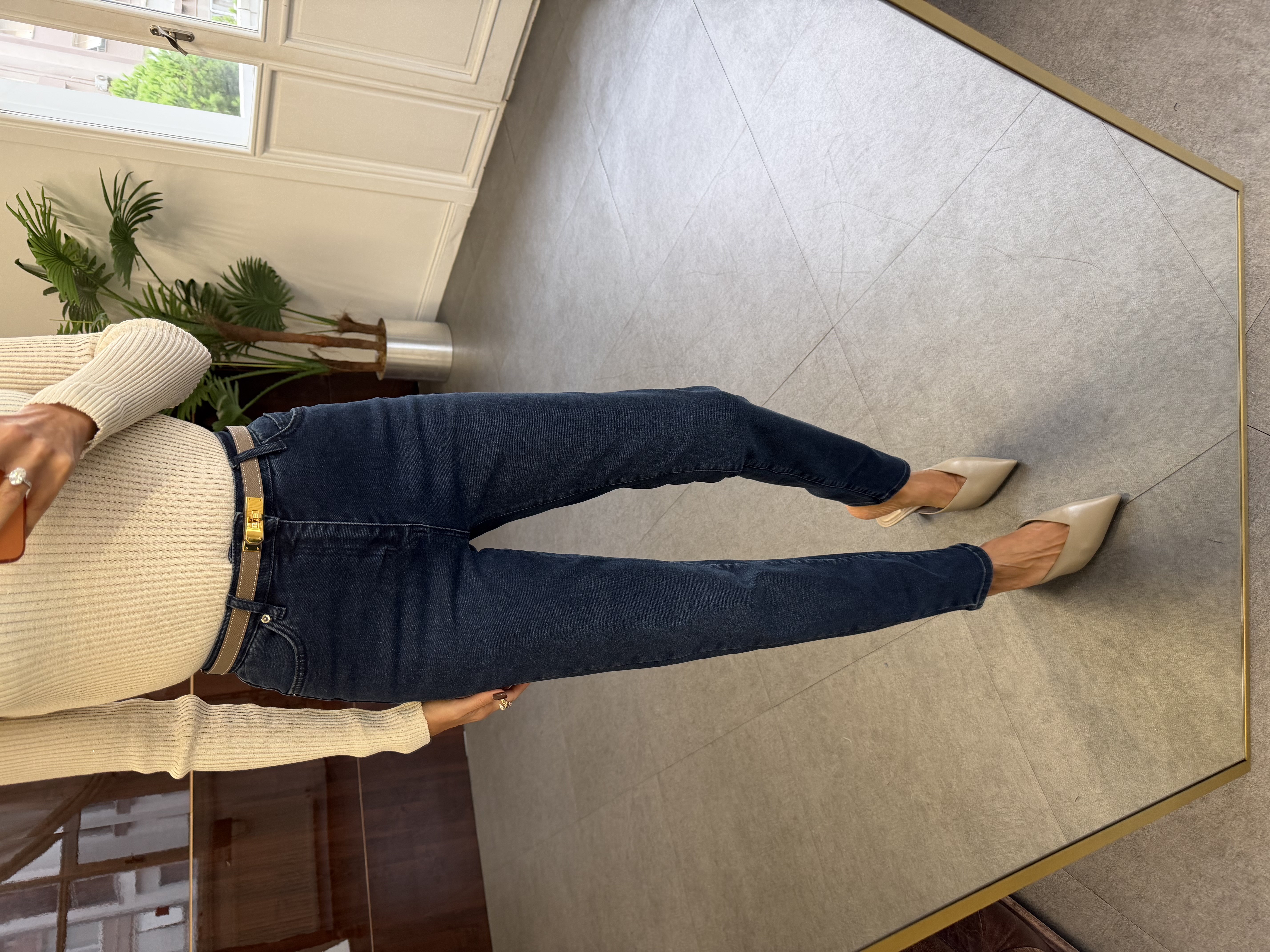 Lacivert Mom Jean Pantolon