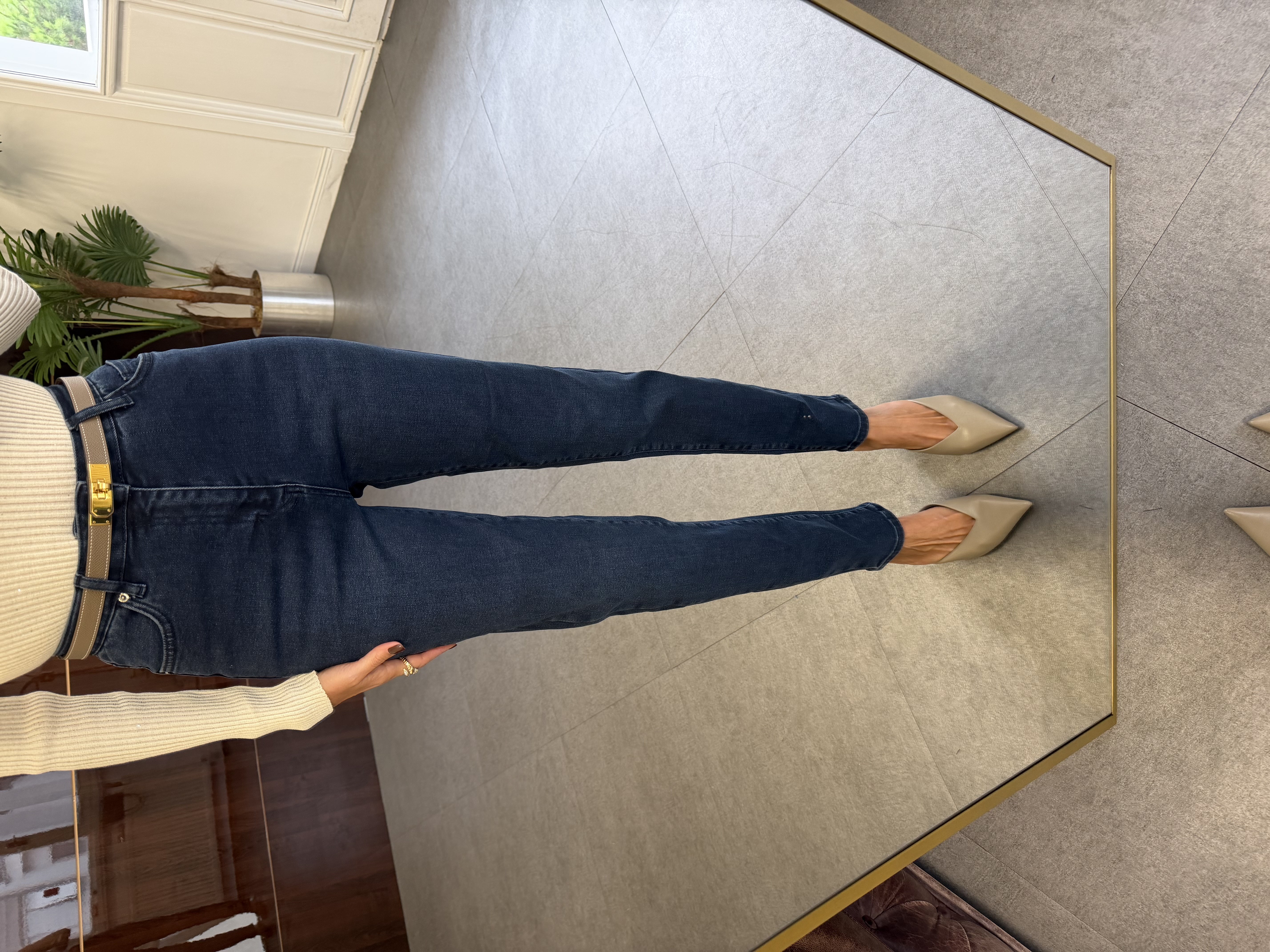Lacivert Mom Jean Pantolon