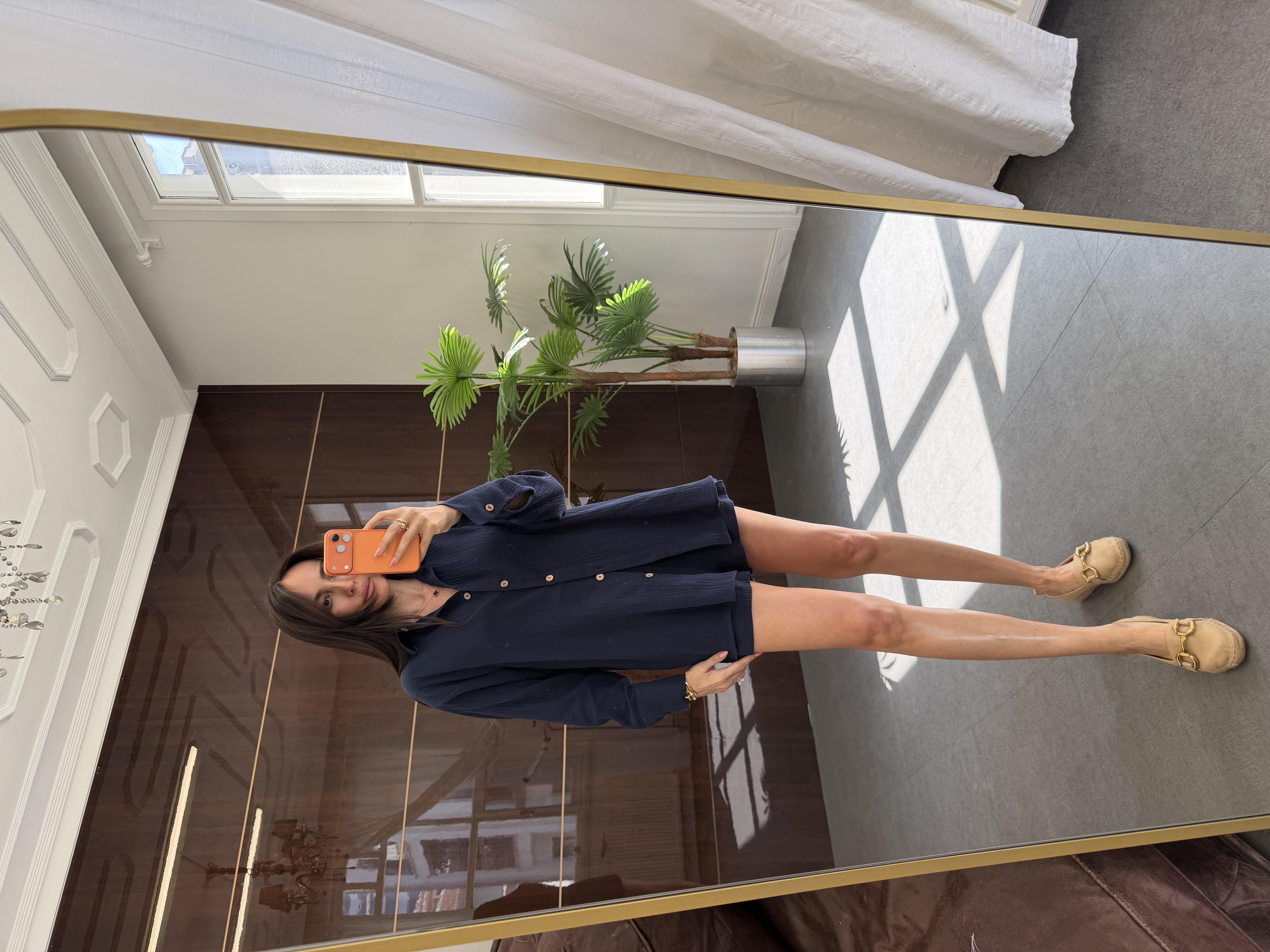 Lacivert Müslin Wood Takım