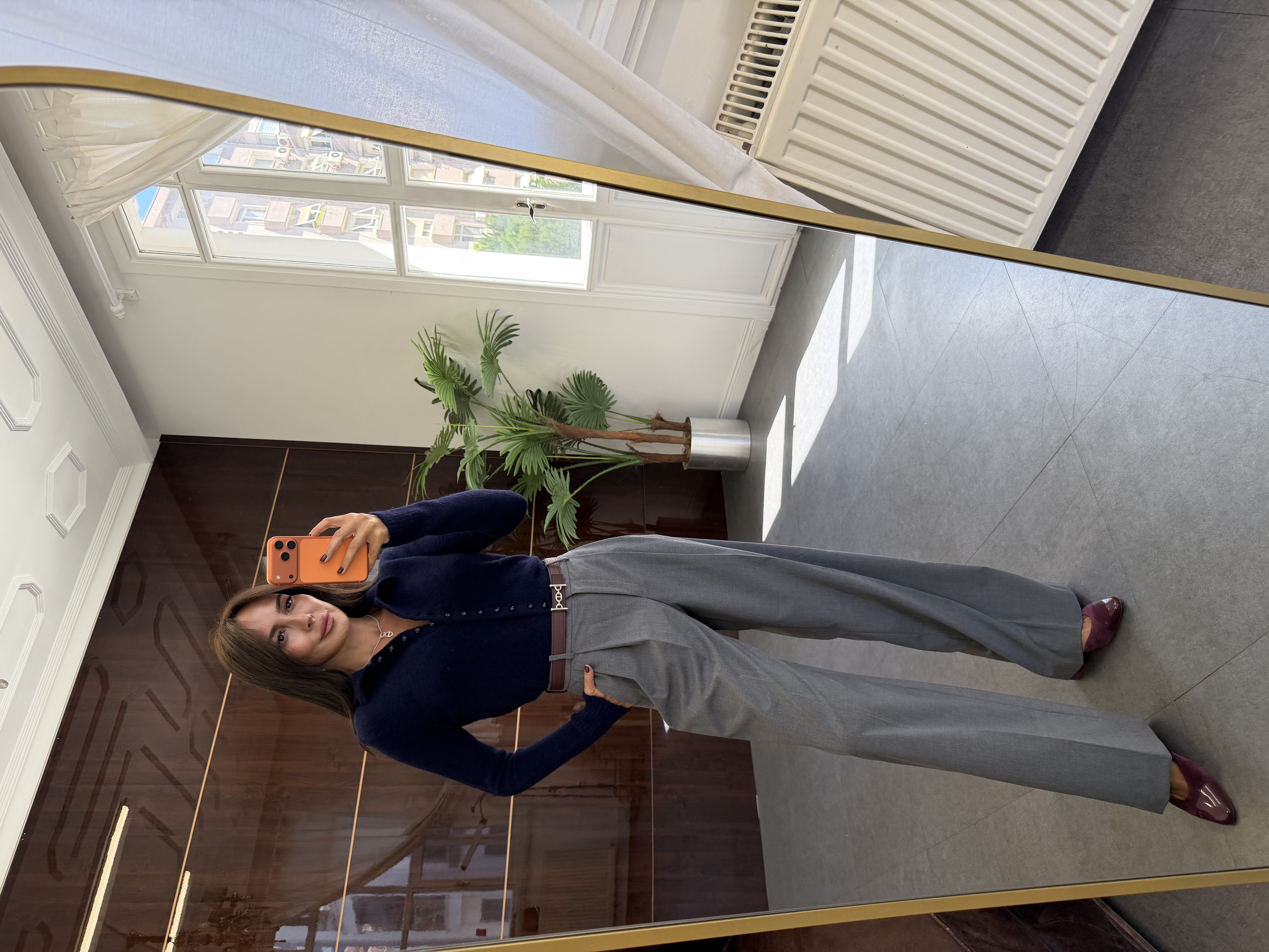 Lacivert Polo Yaka Yumuşak Dokulu Caz Hırka