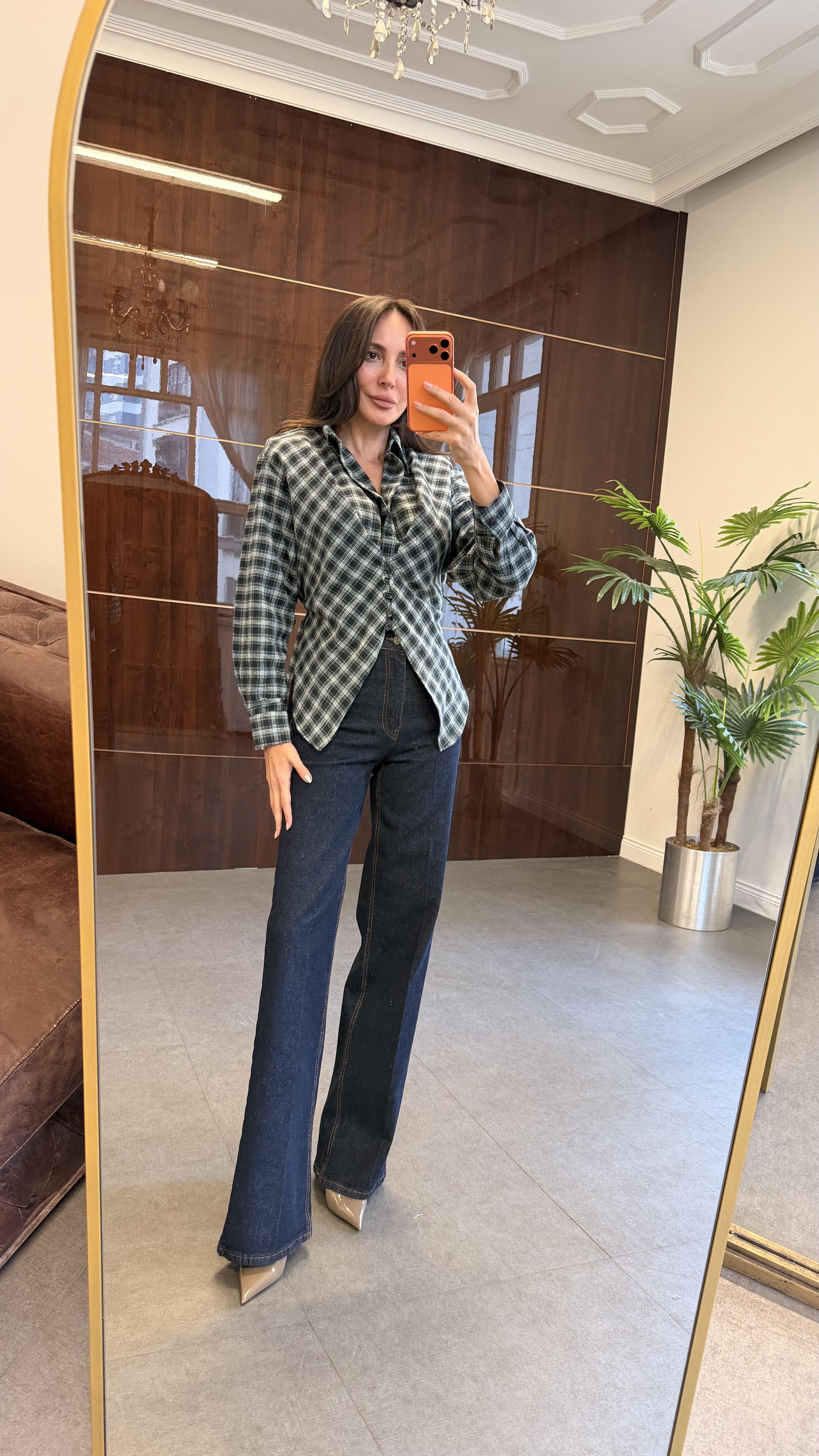 Yeşil Tasarım Ekose Gömlek