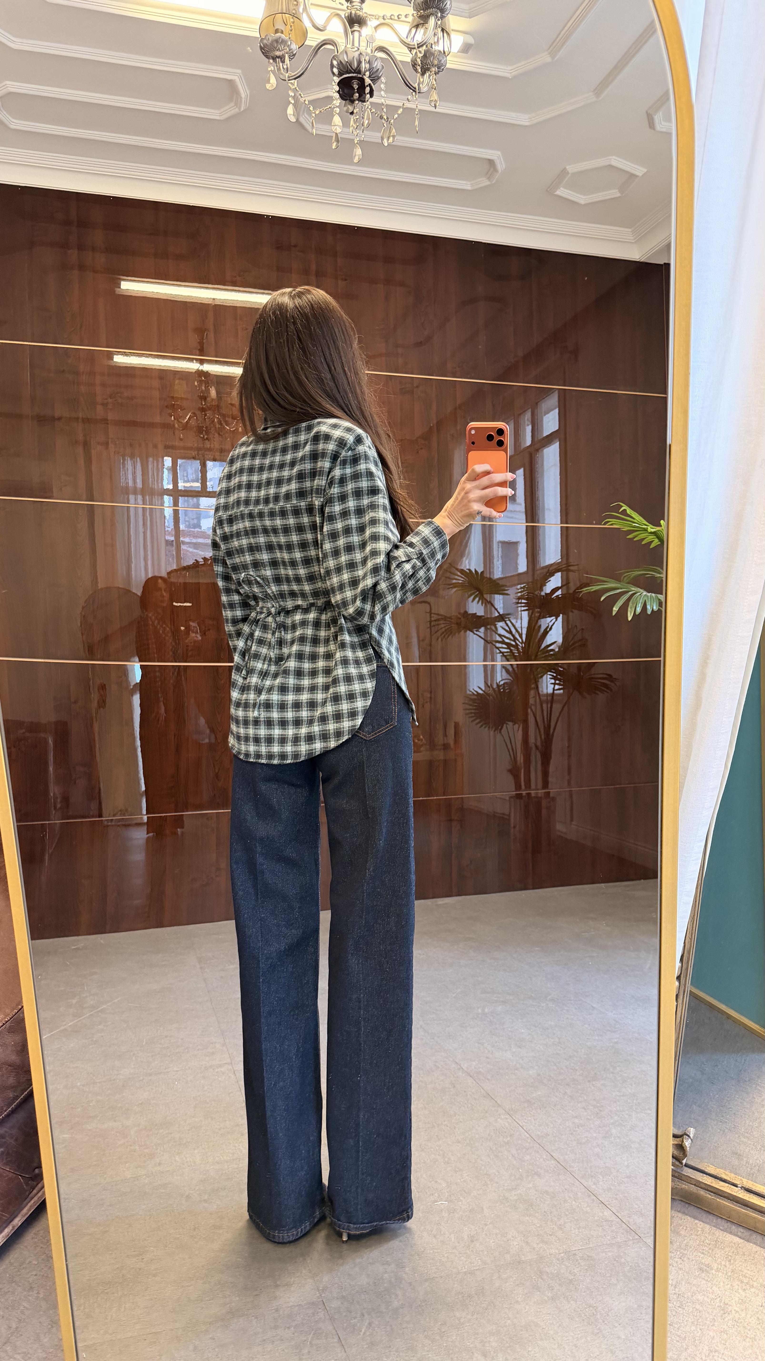 Yeşil Tasarım Ekose Gömlek