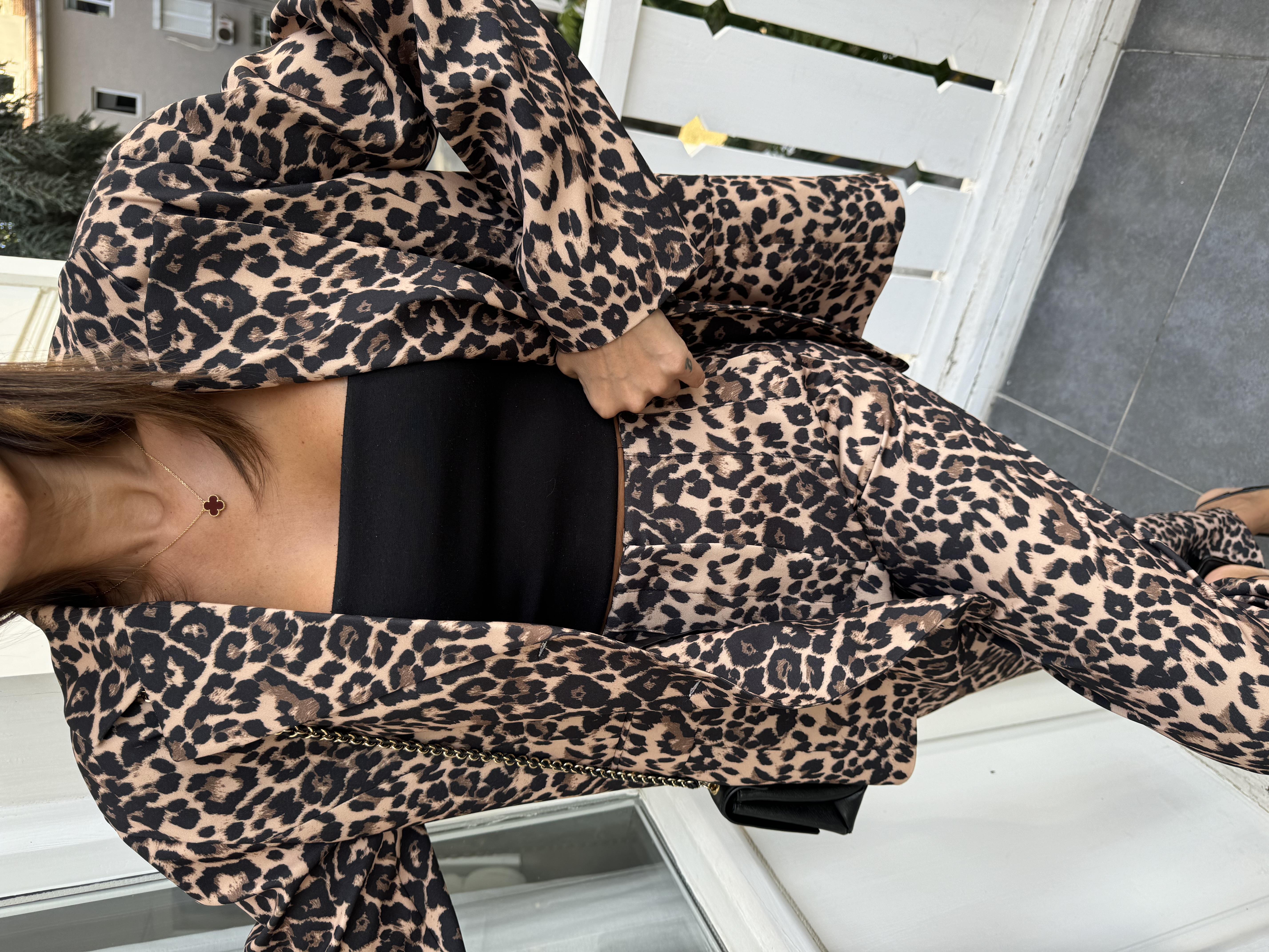 Leopar Desenli Ceket